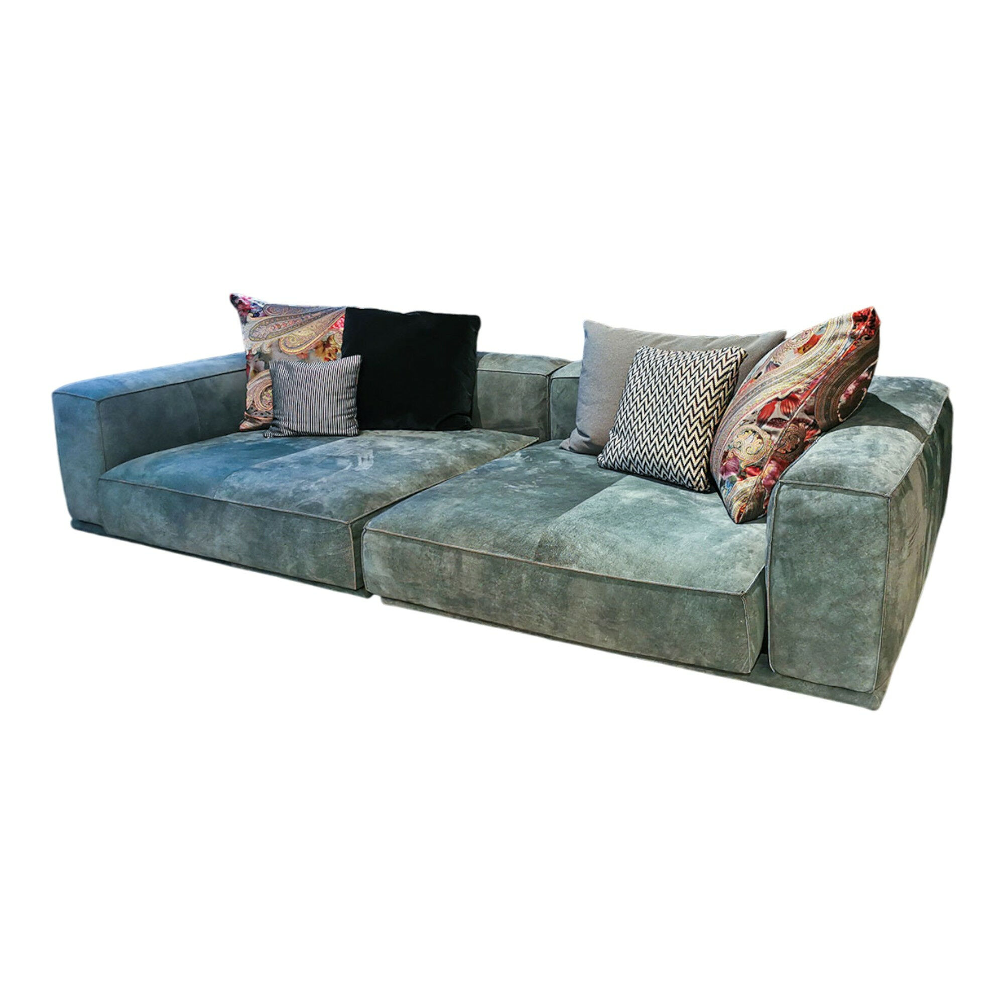 Bullfrog - Sofa Wumms! Leder Desperado 2120/17 Petrol mit 5 Kissen und Sitztiefenverstellung - 1