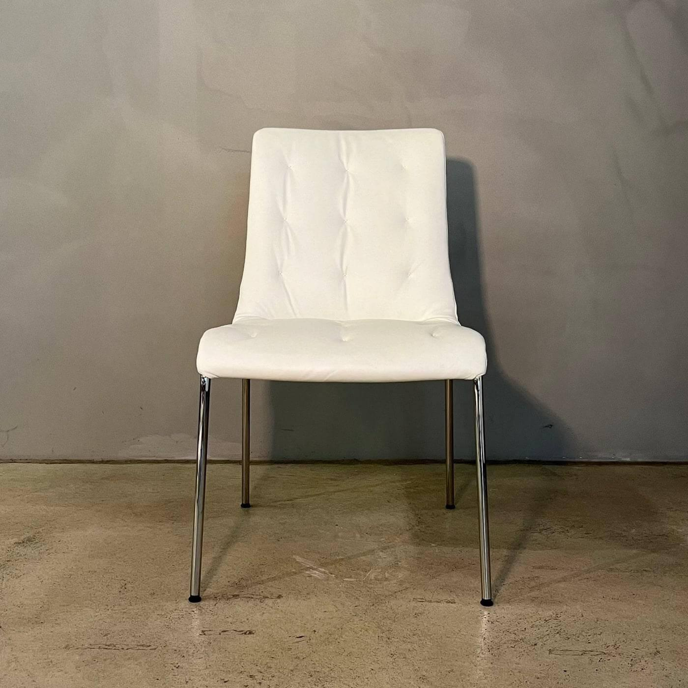 Walter Knoll - Stuhl Liz 1311 Leder Ascot White Weiß Gestell Hochglanz Verchromt Inklusive Kunststoffgleiter - 3