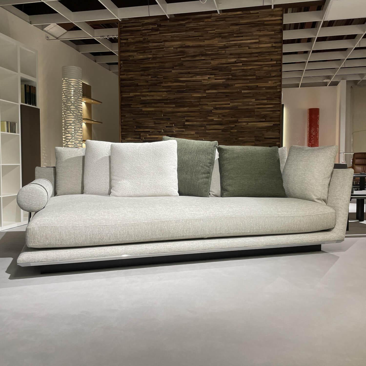 B&B Italia - Sofa Noonu Stoff Grau Meliert Rahmen Aluminium Glänzend Poliert - 2