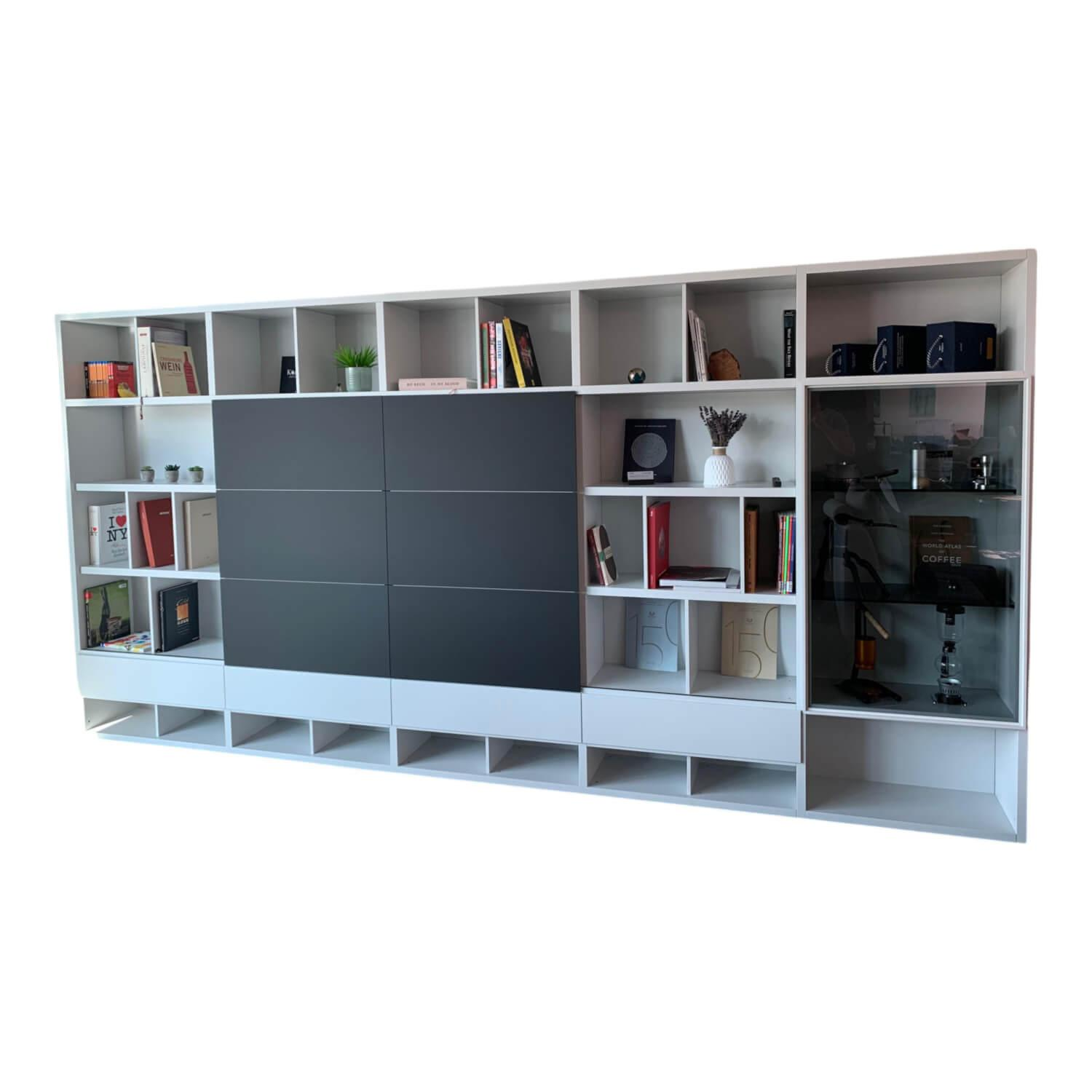 Kettnaker - Shelf unit Vita width 390 matt lacquer white Fenix black - 1