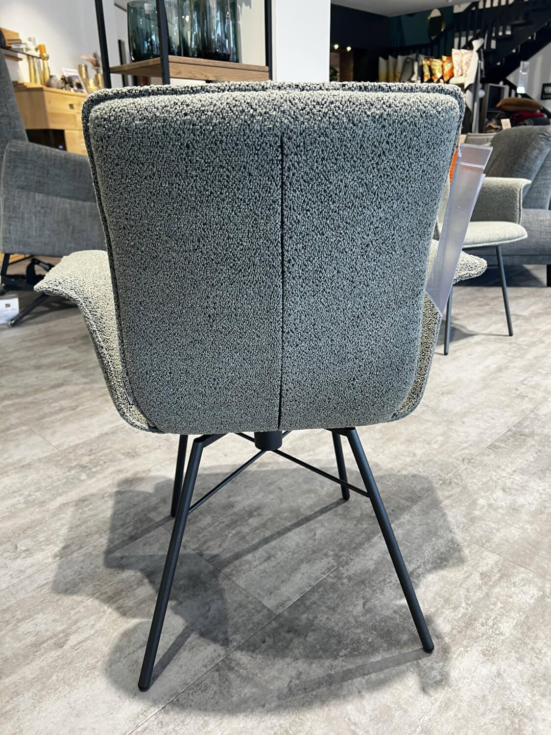 Raum.Freunde - Set of 2 Yanis armchairs Fabric Alpine ALP203 Thyme Grey Frame Anthracite Black - 6