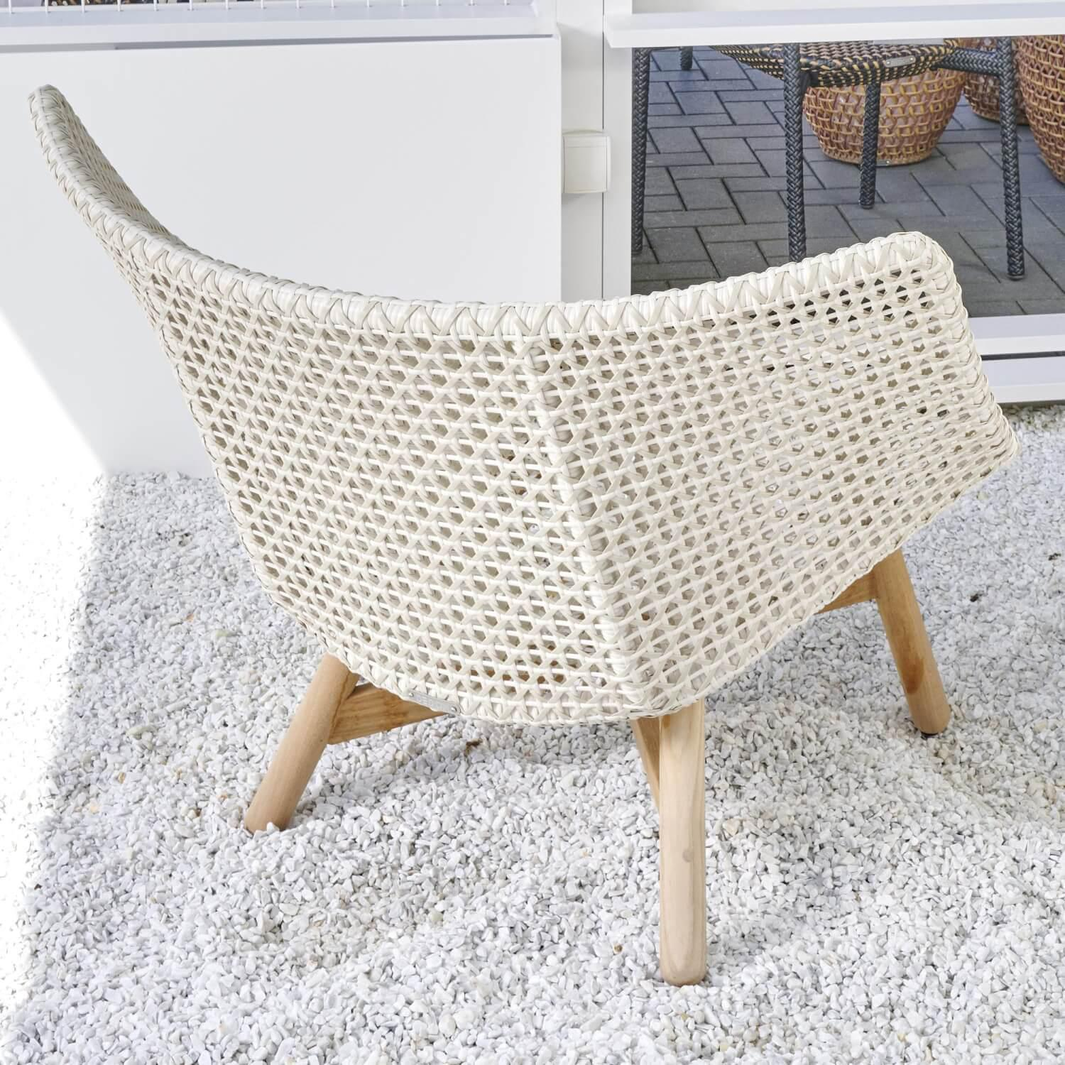 DEDON - Lounge Sessel Mbrace Bezug Stoff Kvadrat Patio 140 677 Geflecht Seasalt 140 Gestell Teak - 3