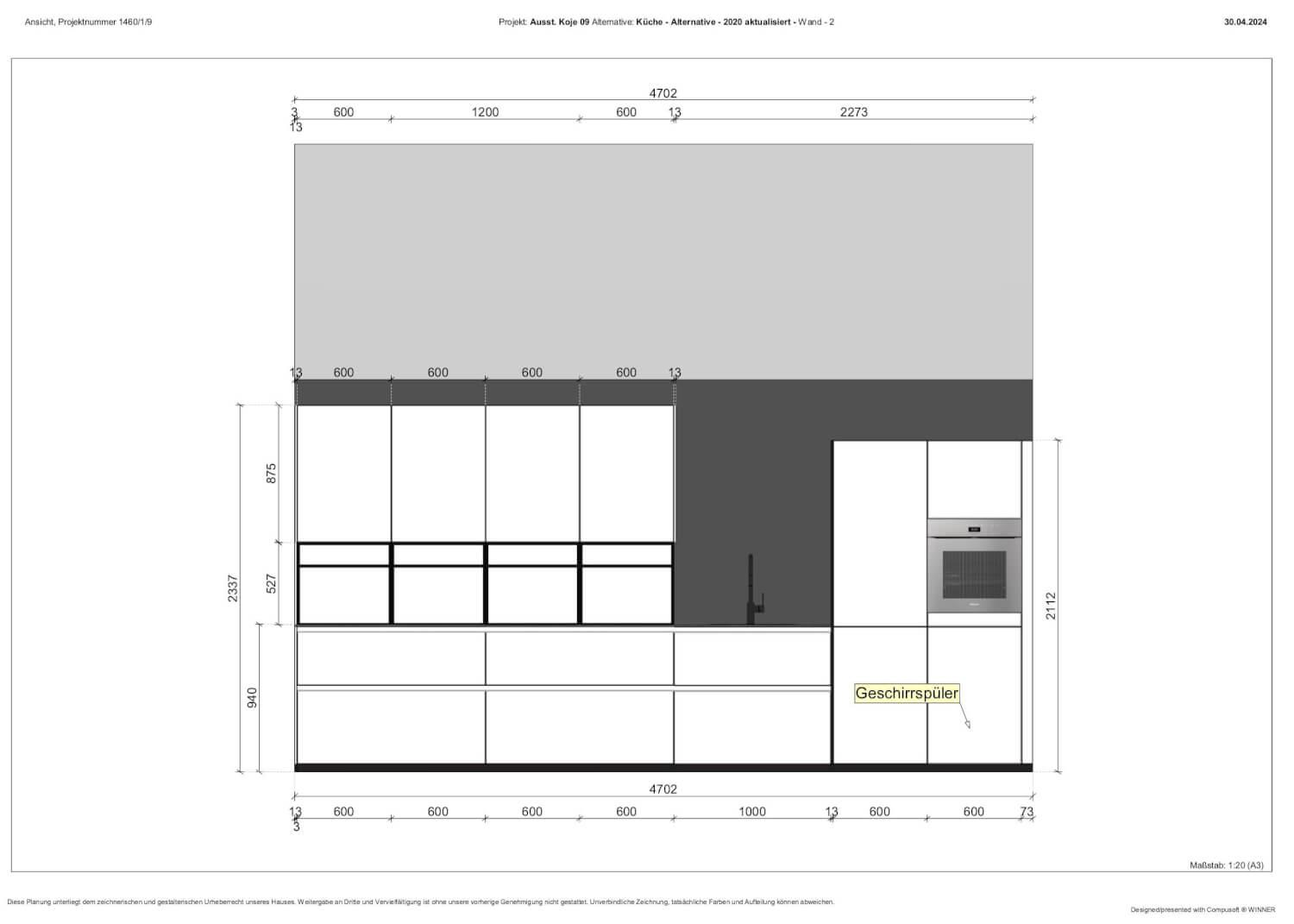 Schüller Küchen - Küche Next NX510 NX902 Lack Kirstallweiß Samtmatt Und Glas Matt Lavaschwarz Arbeitsplatte Systemo Ceramic Graphit - 14