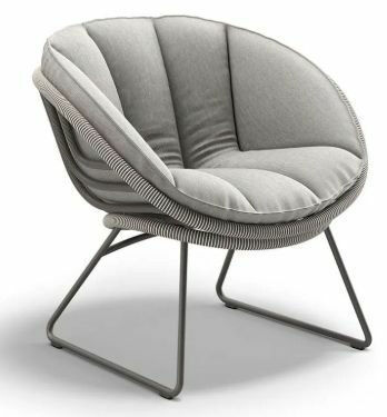 DEDON - Sessel Kida CW4 Stoff Caleo Breeze Grau Geflecht Shade Touch Grau Gestell Aluminium Black Pepper Schwarz Pulverbeschichtet - 1