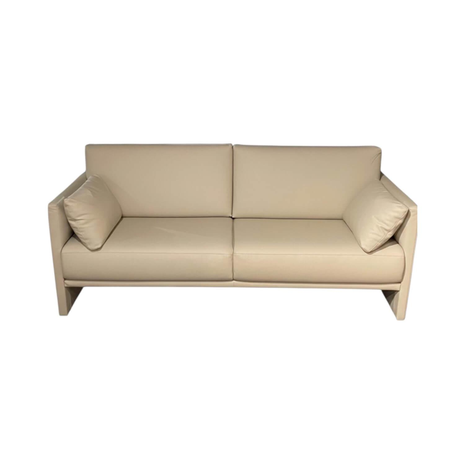 Rolf Benz - Sofa Cara Leder 36 401 Beige Füße Kunststoffgleiter Schwarz Inklusive Seitenteilkissen - 1