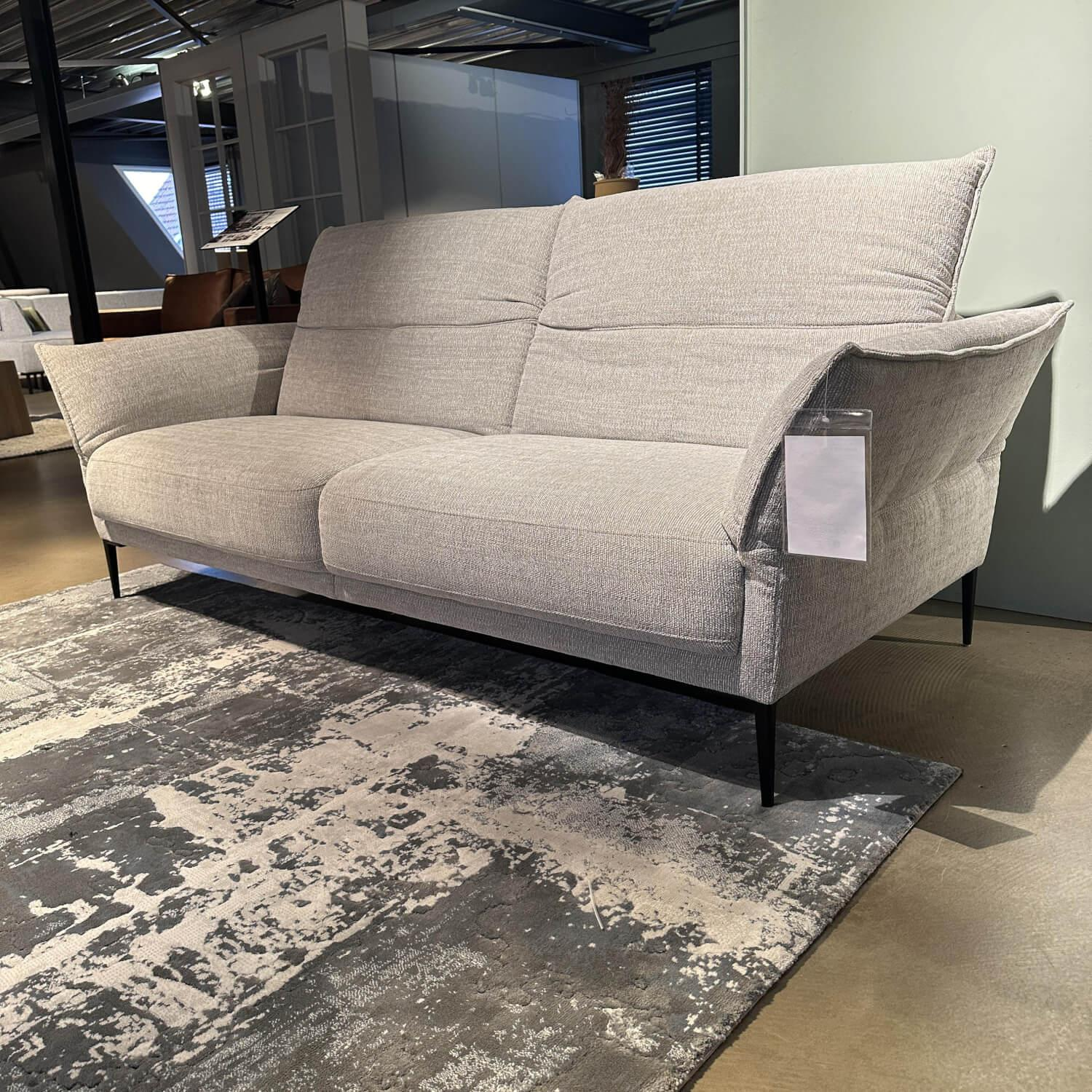 Musterring - Sofa MR 9300 Stoff Rivoli Angora Grau Metallfüße Gebürstet Schwarz Mit Klappbaren Kopft- Und Armteilen - 7