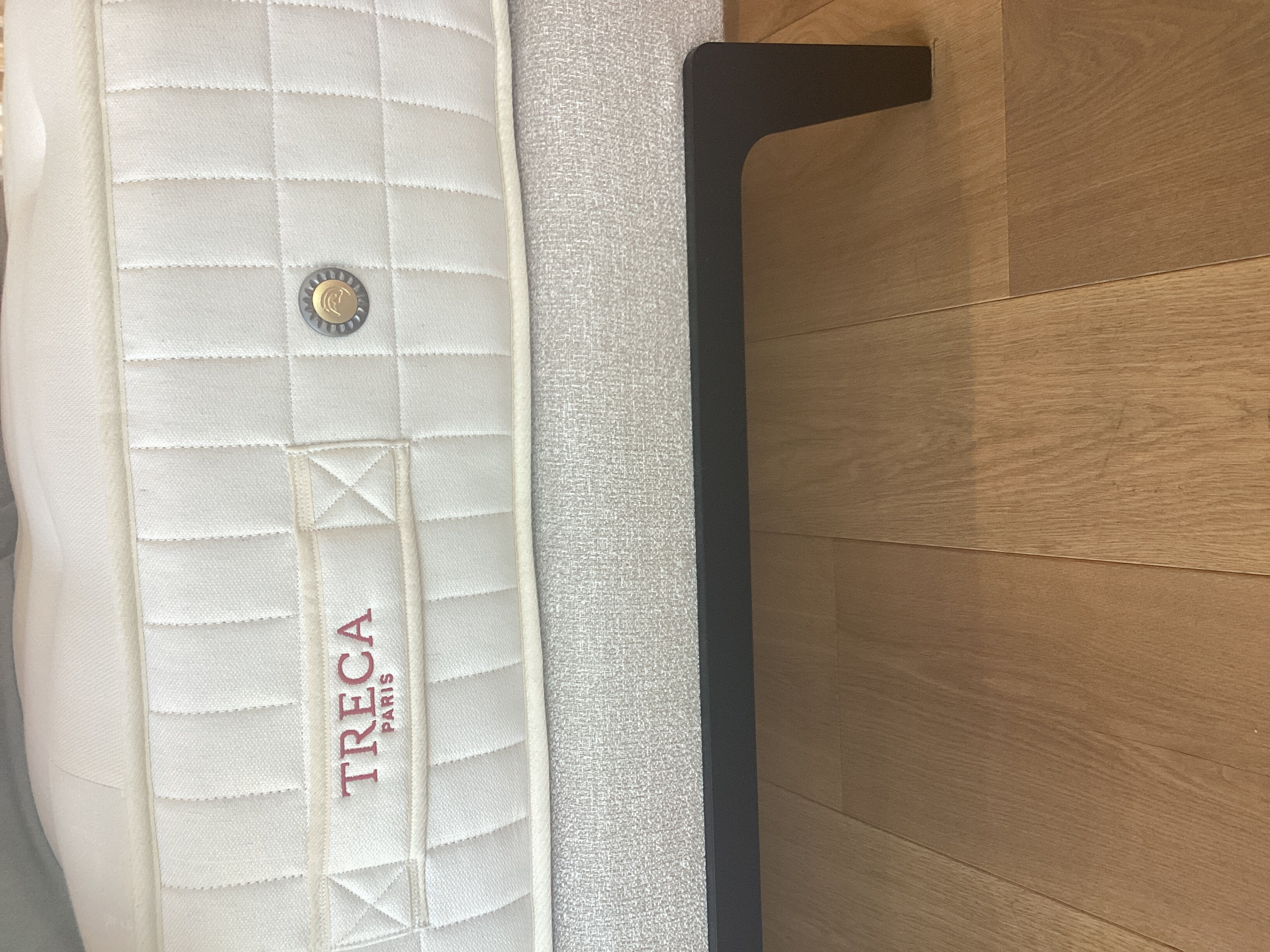 Treca Interiors - Polsterbett Adonis Stoff Gio 6586 Galet 002 Beige Natur mit 2 Matratzen - 7