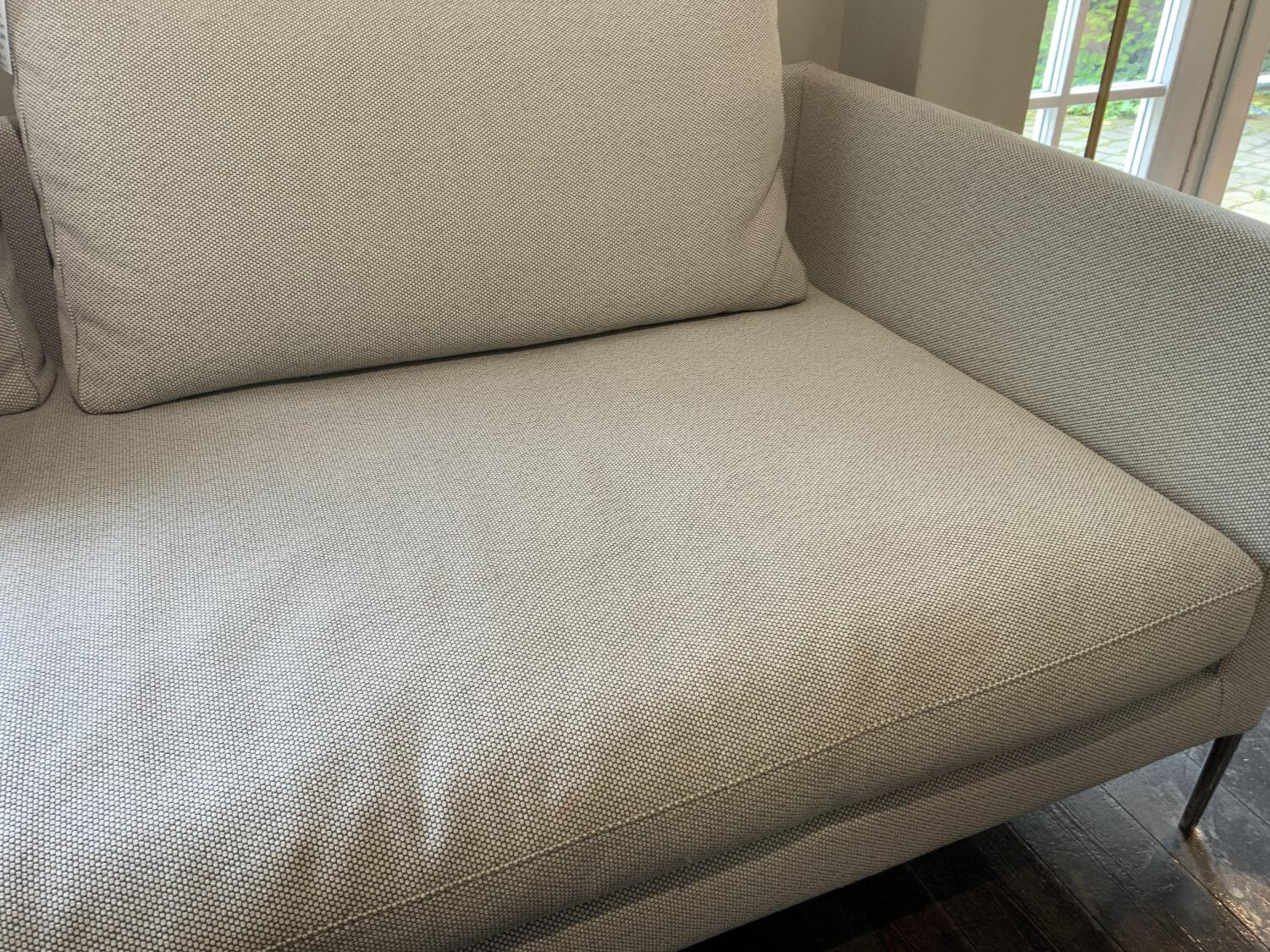 COR - Sofa Pilotis Stoff 120 Beige Füße Chrom mit 2 Rückenkissen - 8