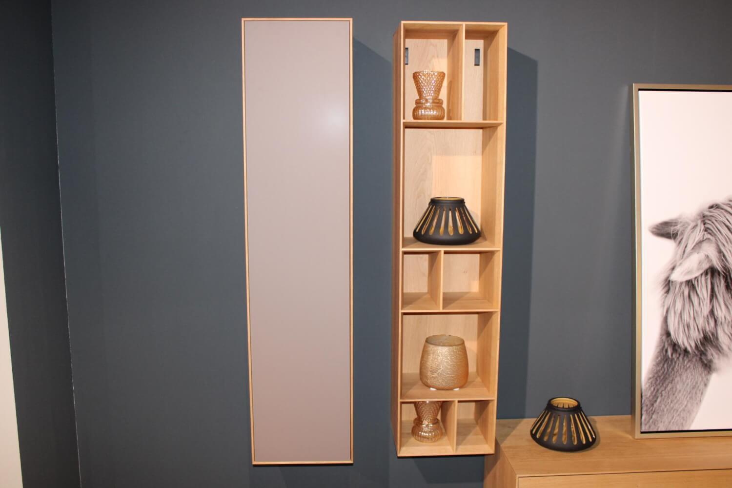 Paul Lindberg - Wohnwand Tookan Massiv Geölte Eiche Glastüre Satinato Taupe - 7