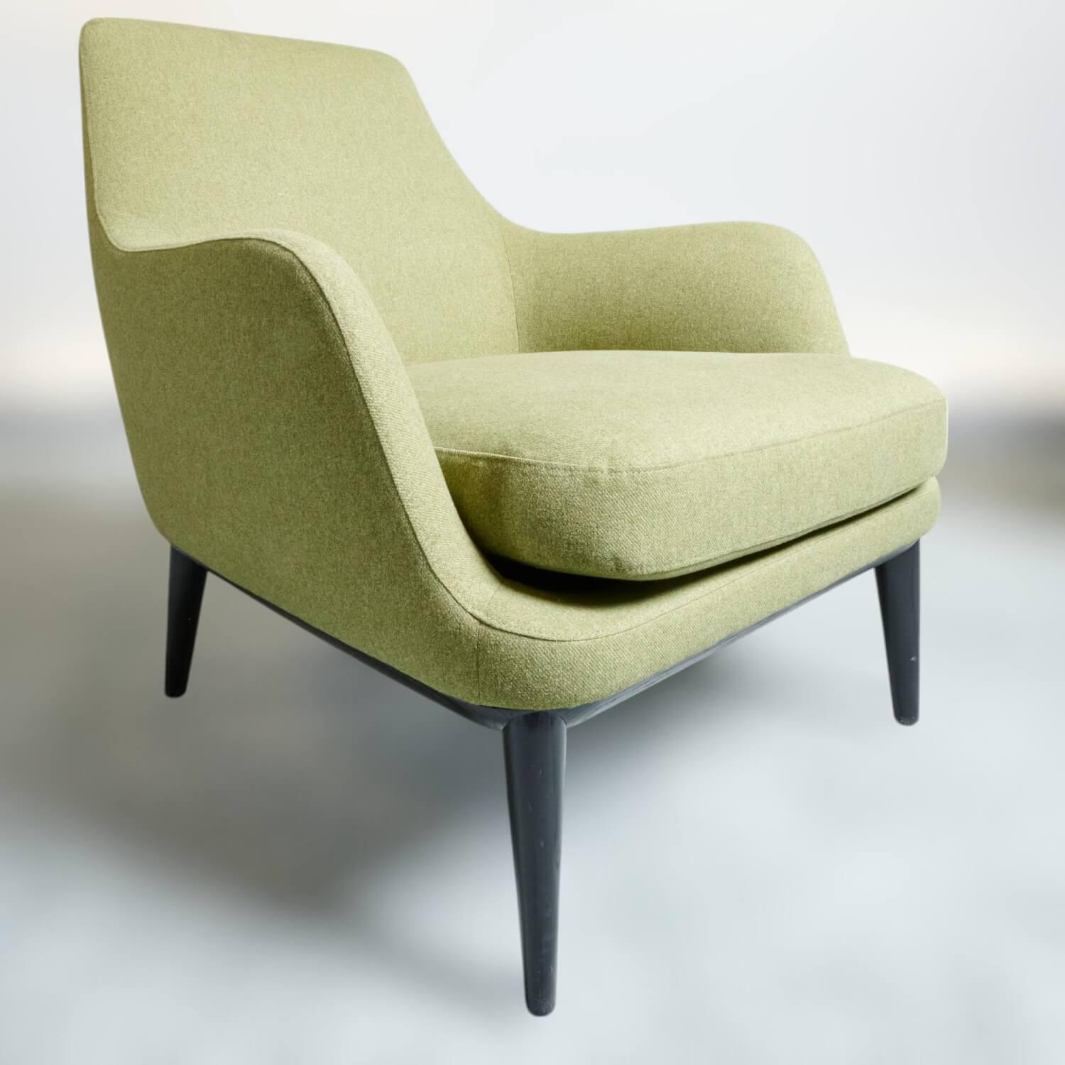 Bielefelder Werkstätten - Sessel Grace Stoff Lewis BW1739 434 Grün Gestell Esche Schwarz - 7