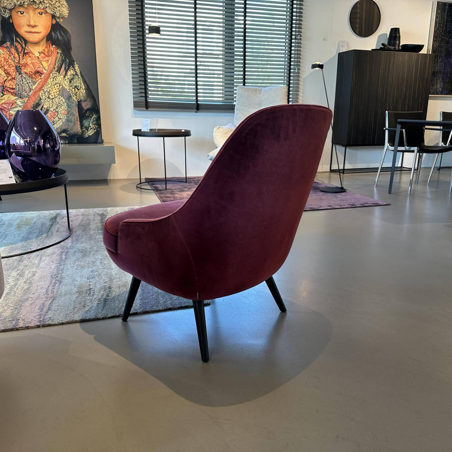 Walter Knoll - Sessel 376 10 Classic Edition Stoff Harald 2 582 Rot Gestell Eiche Geflammt Schwarz - 2