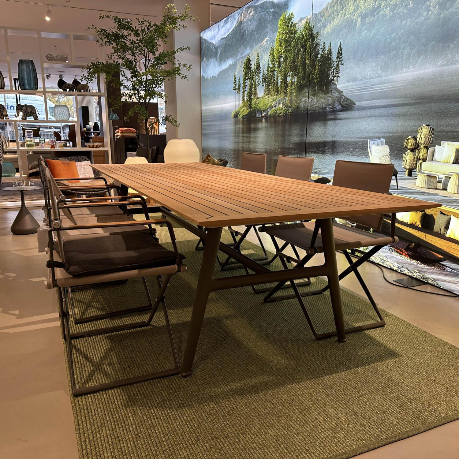 DEDON - Outdoor Sitzgruppe Seax Platte Teakholz Gestell Aluminium Black Pepper Schwarz Pulverbeschichtet - 8