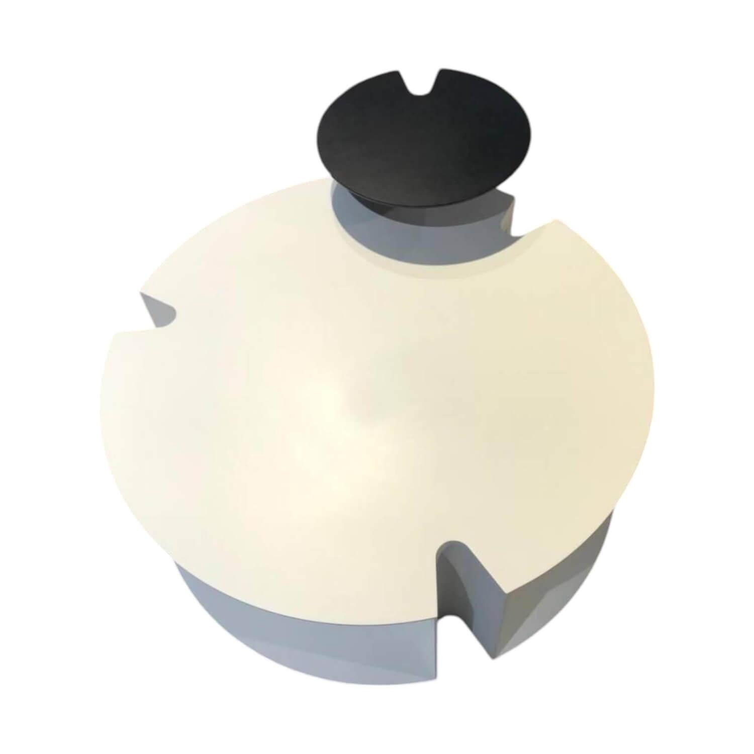 B&B Italia - 2er-Set Beistelltisch Nix Weiß Lackiert Kernleder Schwarz - 1