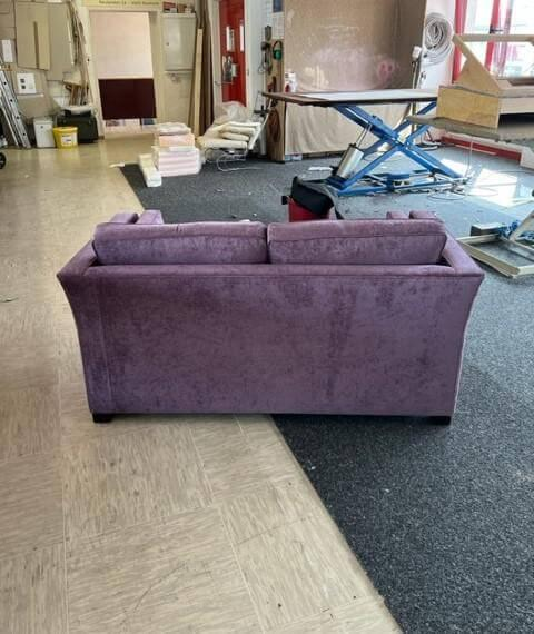 Pol 74 - Schlafsofa Monza Stoff Fifty Fifty Lila Füße Holz Schwarz - 3