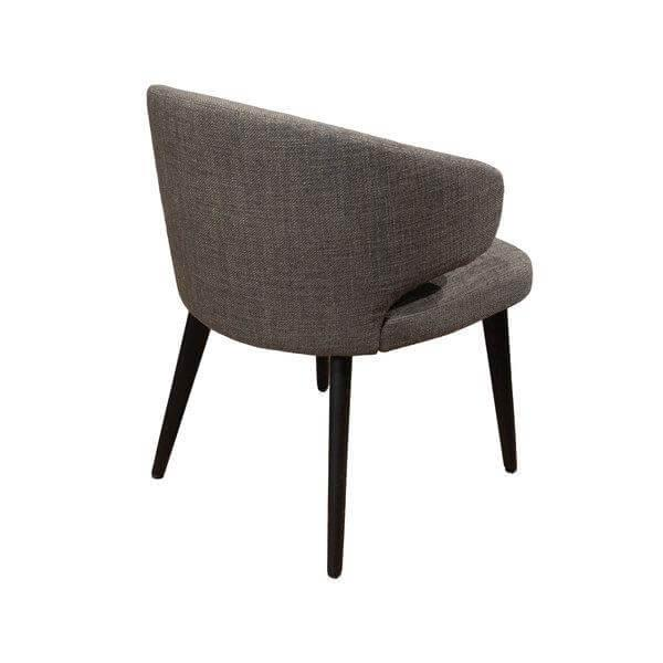 Minotti - 4er Set Stuhl Aston Stoff Nakano Grau Gestell Holz Mokka Braun Schwarz Lackiert - 2