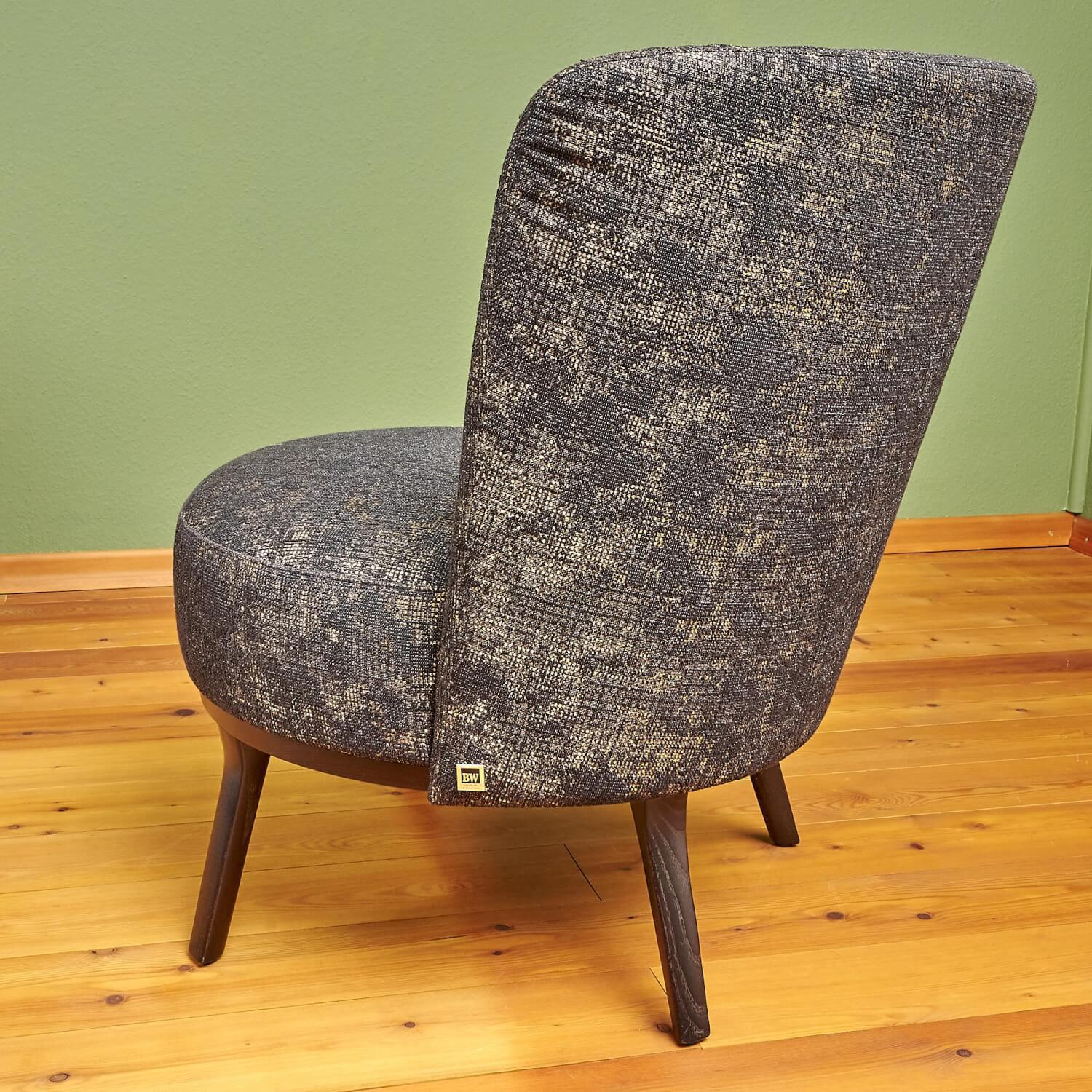 Bielefelder Werkstätten - Sessel Polo Cocktail Stoff JAB Citrin Grau Gold Gestell Esche Schwarz Gebeizt - 9