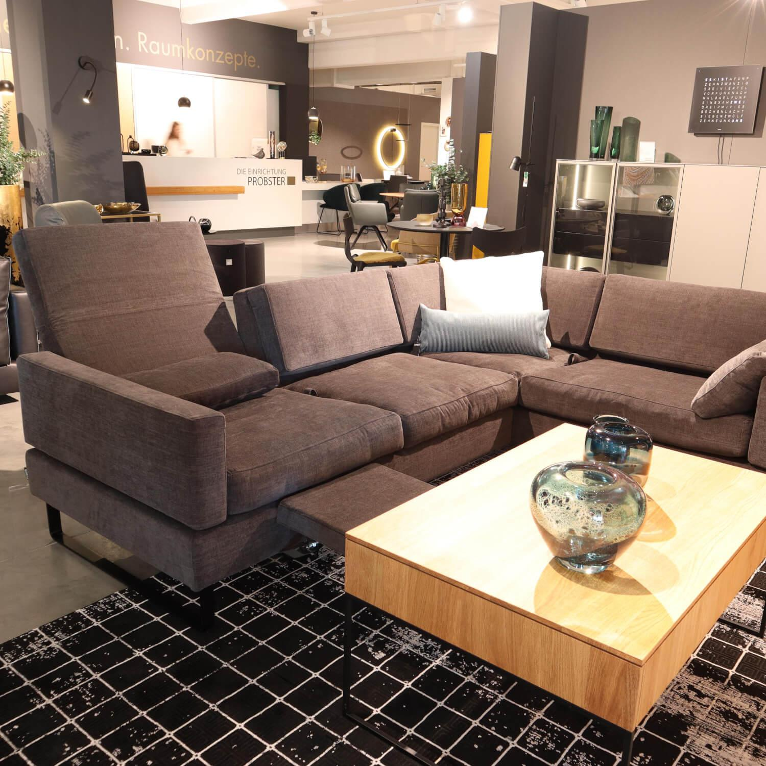Brühl - Ecksofa Tomo Soft Stoff 2810 0097 Anthrazit Kufe Schmal Schwarz Weicher Sitzkomfort - 6