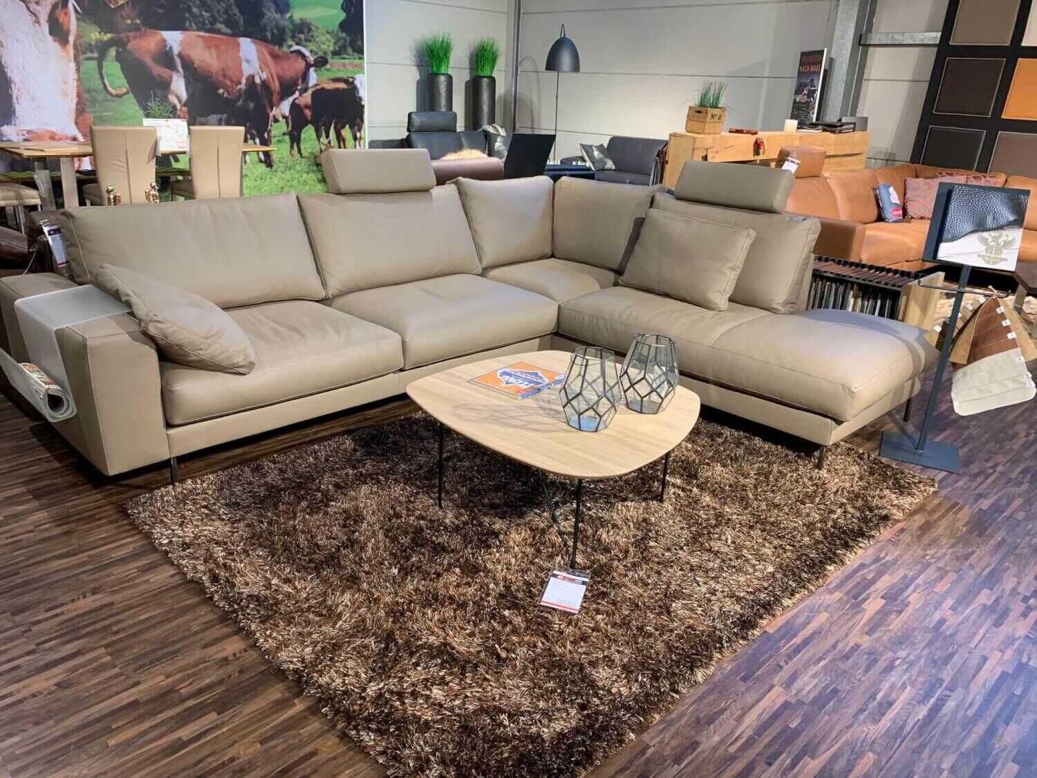 Meisterstücke - Ecksofa M100 Leder Braun Beige - 2