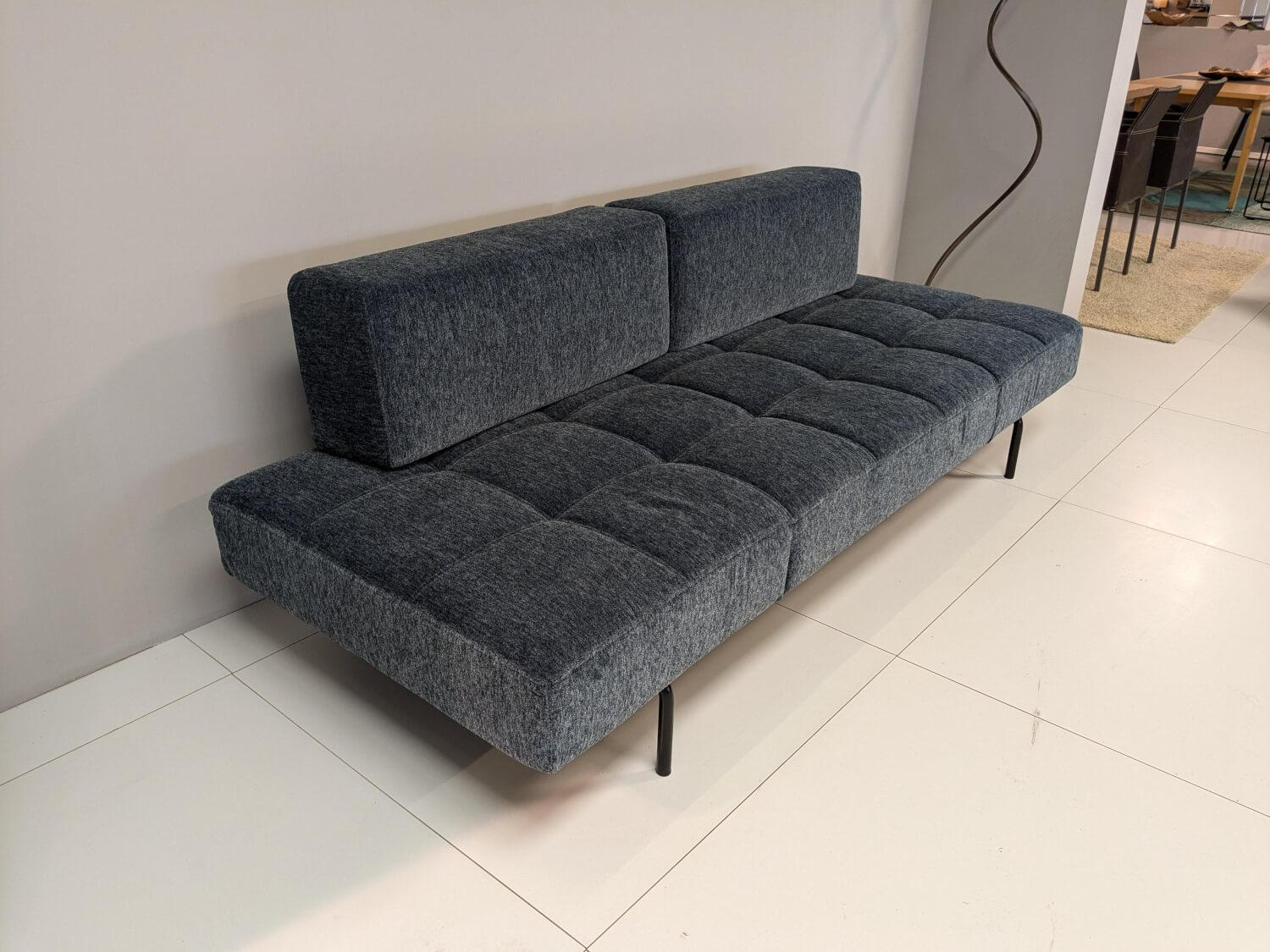 Brühl - Schlafsofa Jerry L Stoff 2066 Blau Füße Schwarz mit Klappfunktion - 5