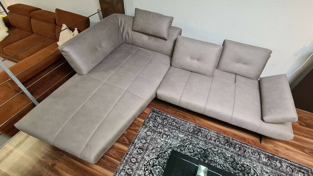 W. Schillig - Ecksofa LS24 Augusta Stoff S37&21 Grau Metallkufe Schwarz - 2