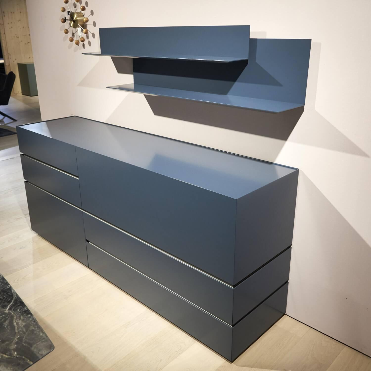 Interlübke - Sideboard Just Cube Bold Lack Atlantic M82 Blau Und Winkelregalkombination Lilu Lack Atlantic M82 Blau - 8