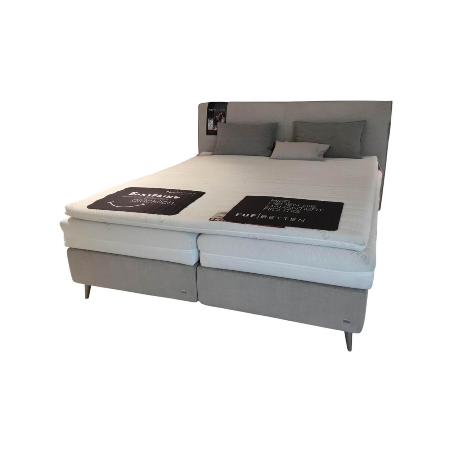 RUF Betten - Boxspringbett Amado 43110 Stoff 08757 Sand Beige Füße Metall - 1