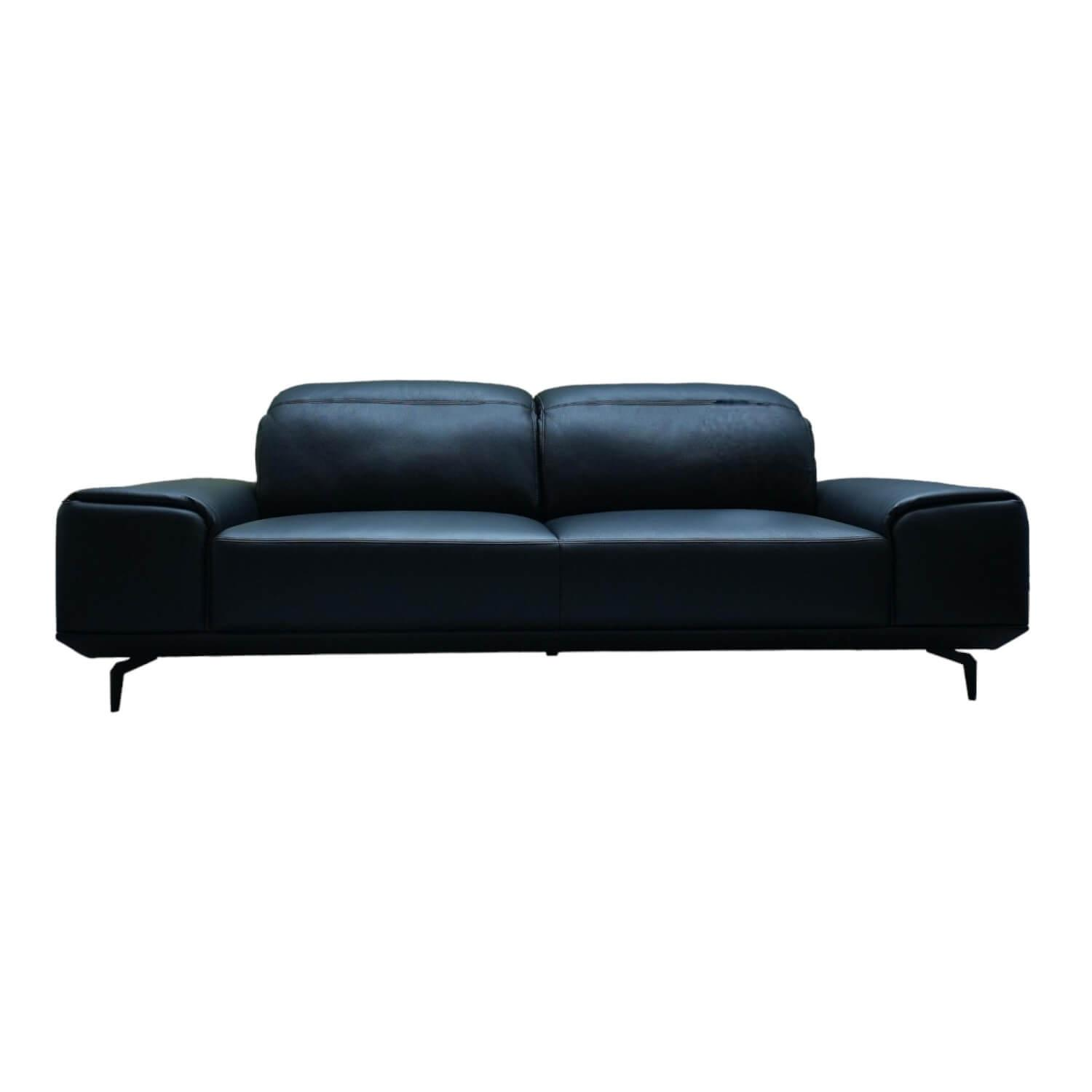 Musterring - Sofa MR 2490 2-Sitzig Leder Z7799 Black Pearl Schwarz LK60 Fuß F7Q M20 Chrom Glänzend - 1