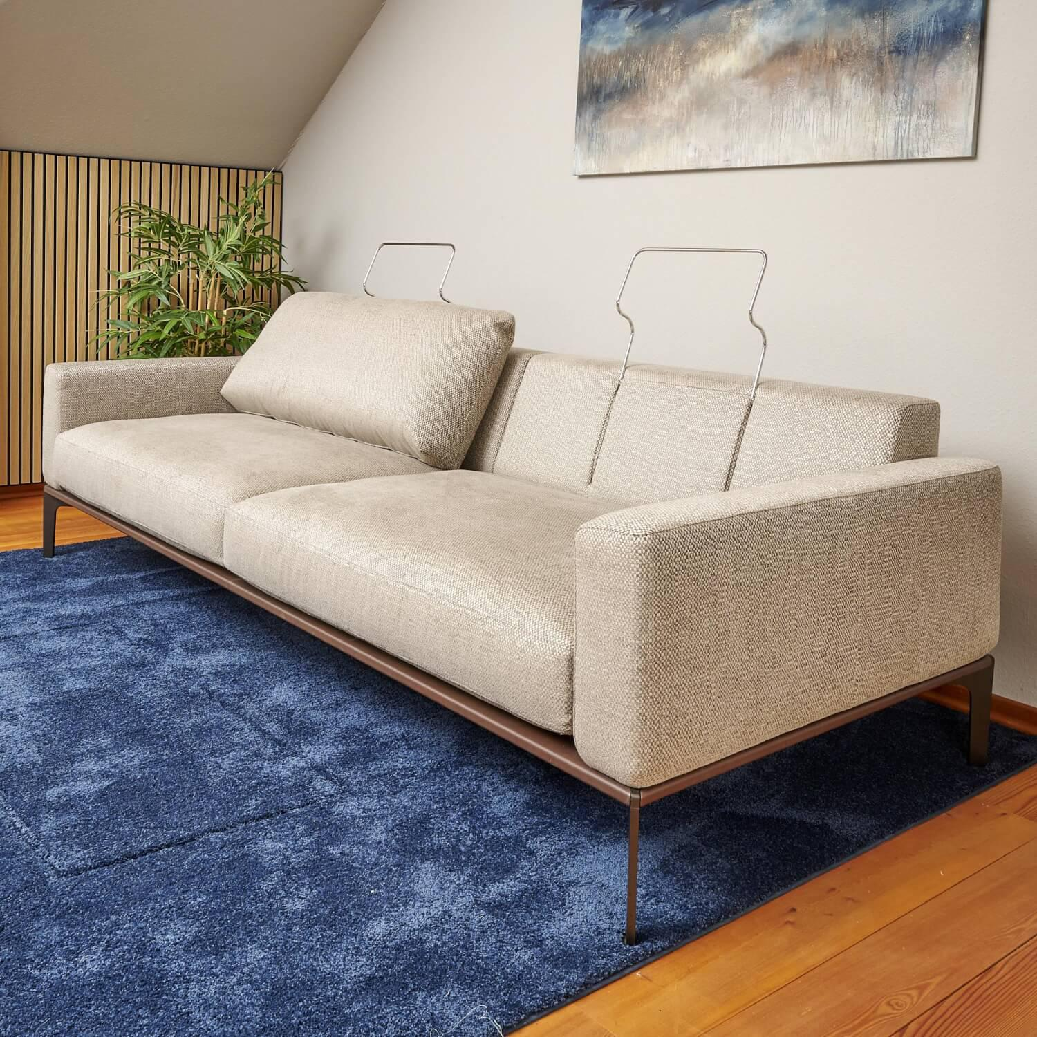 Bielefelder Werkstätten - Sofa Spirit Stoff Emira BW 1732 272 Beige Gestell Metall Bronze Matt Inklusive Rückenverstellung - 10