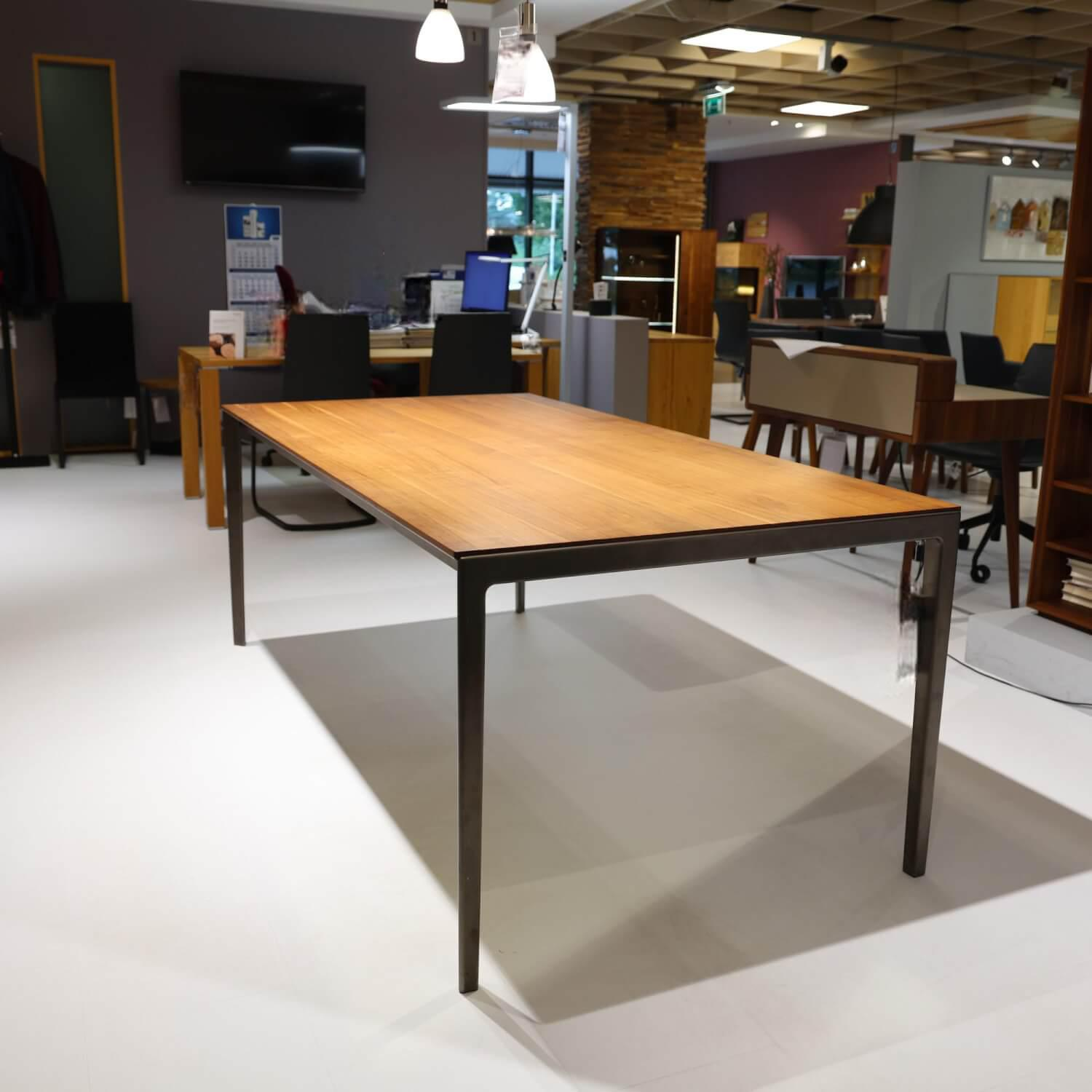 Team 7 - Dining table Tak TRTM20101 Top walnut Base steel bronze matt with 100cm extension - 9