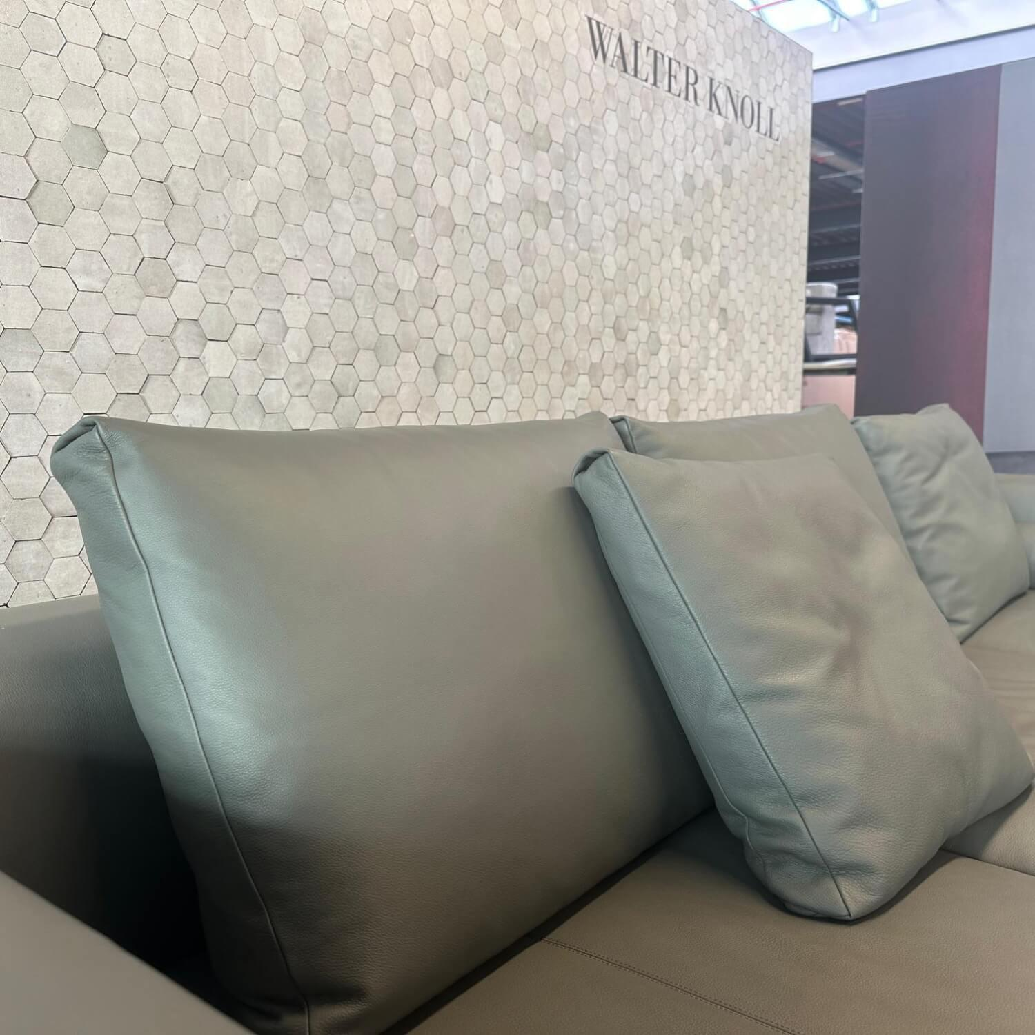 Walter Knoll - Ecksofa Jaan Living Leder Cashmere 1430 Warm Grey Grau Füße Metall Matt Schwarz Pulverbeschichtet - 2
