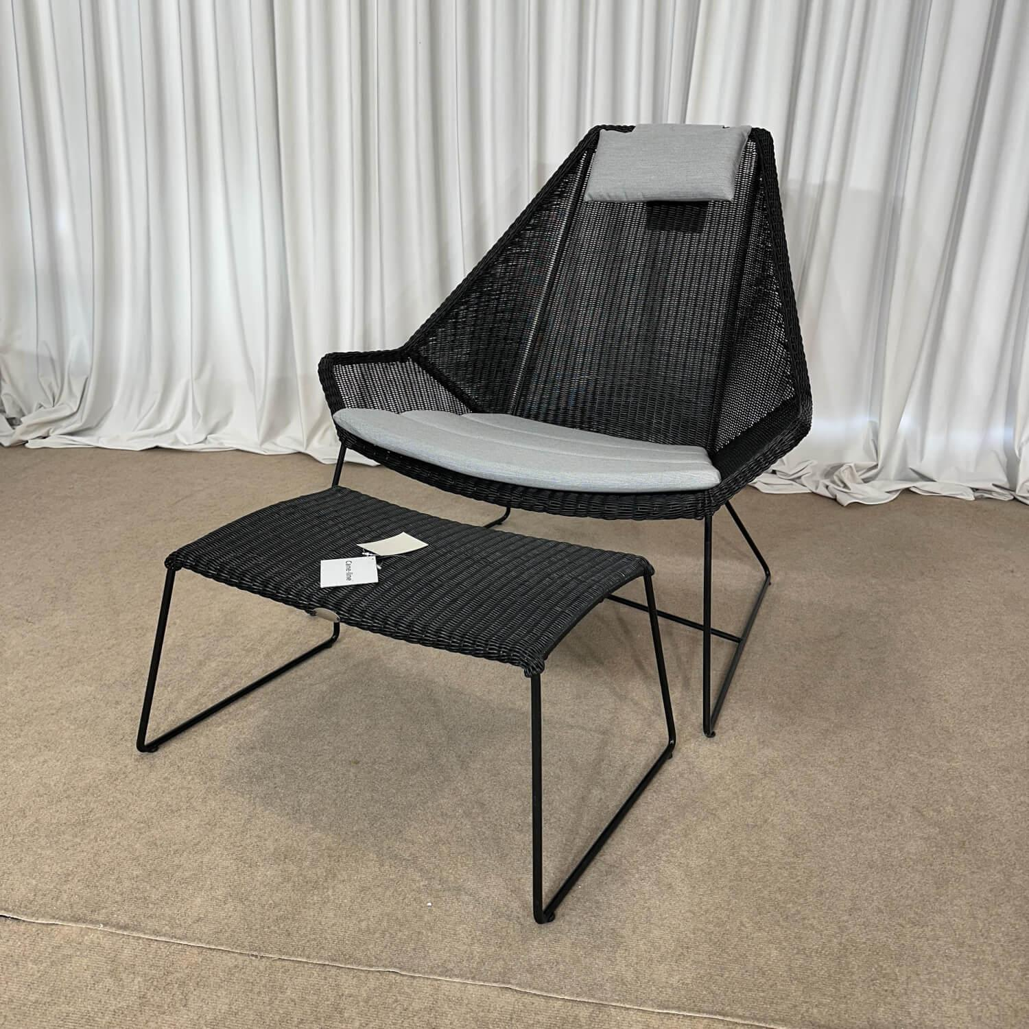 Cane Line - Highbacksessel Breeze Sitz Polyethylen Schwarz Gestell Stahl Verzinkt Mit Kissensatz Und Hocker - 3