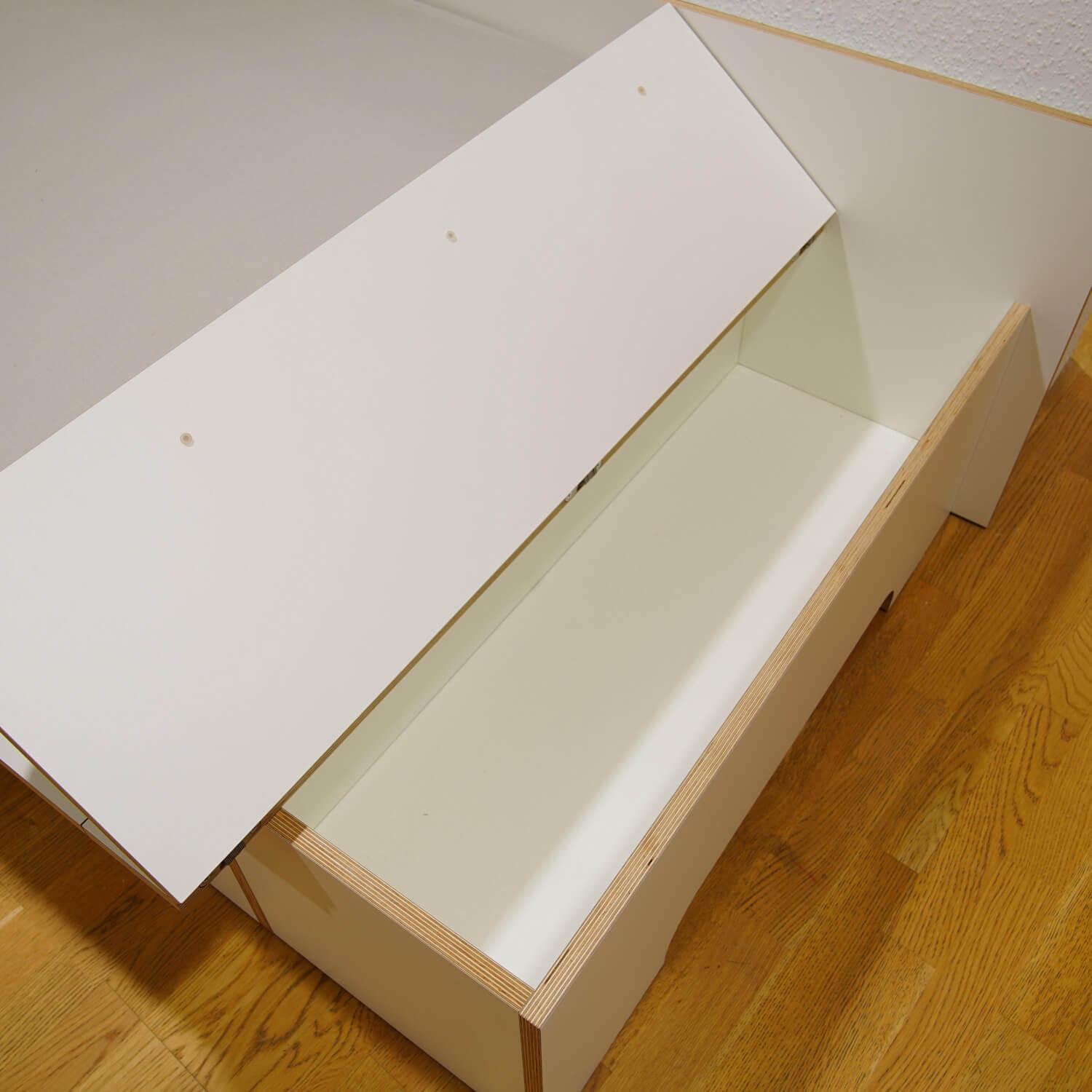 Schlafzimmer Plane Aus Birken-Multiplexplatten Weiß beschichtet Und weißem Melamin