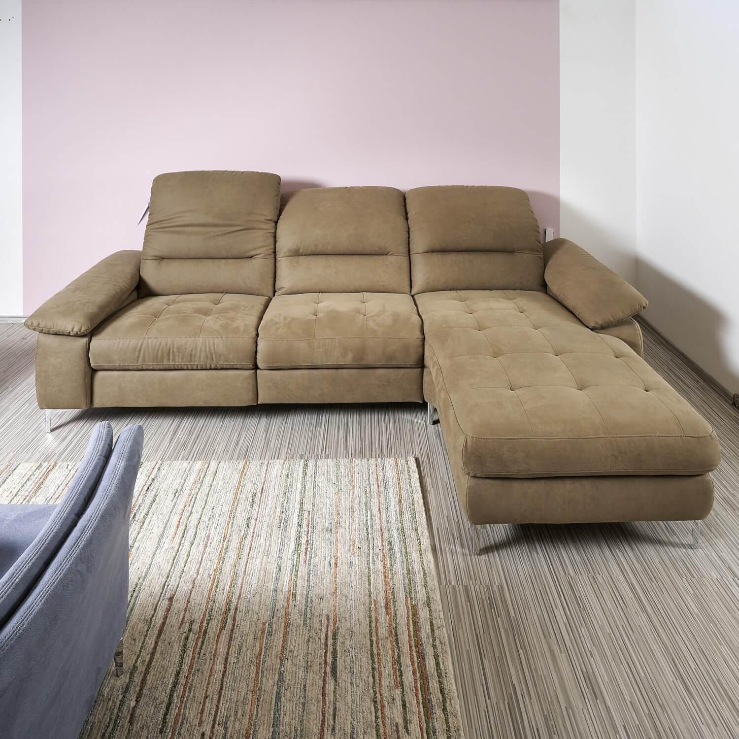 Carina - Upholstered suite 2600 Motorized Cover Clash Olive Metal feet shiny chrome - 1