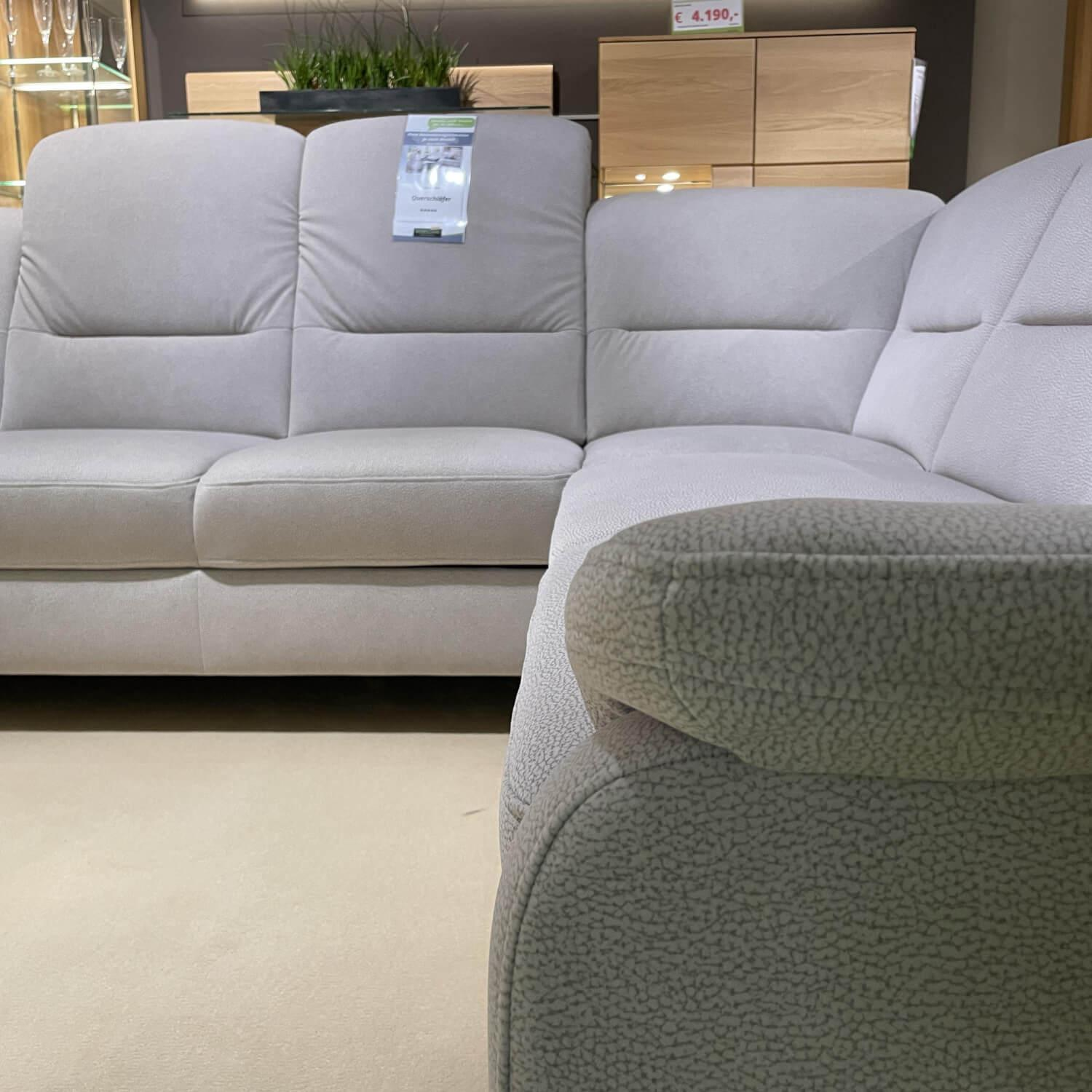 Polipol - Eckgarnitur MM-PP1009 Stoff Bezug Enoa Spirit Silver Mit Rückenverstellung - 2