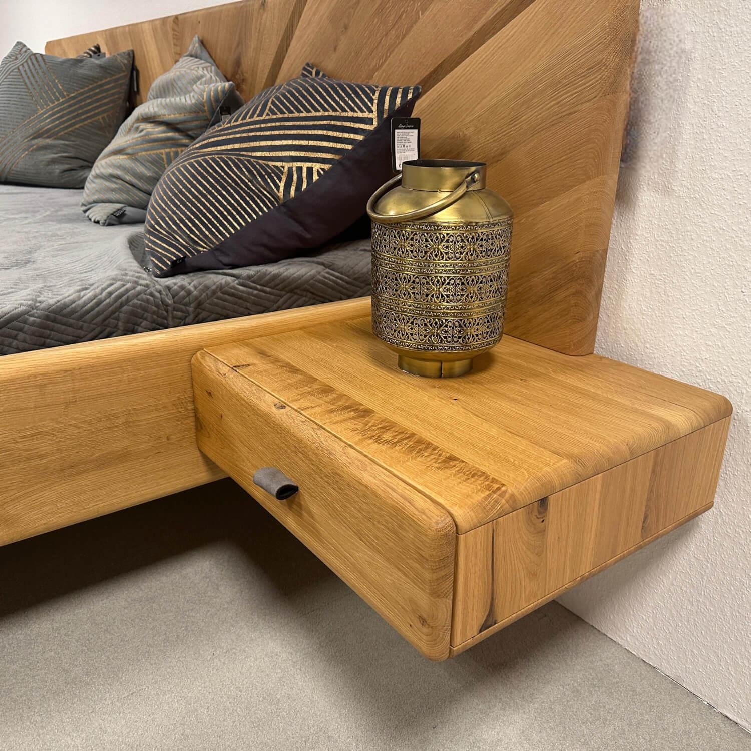 Anrei - Schlafzimmer Sol Asteiche Gebürstet Natur Geölt Farbglas Bronce Matt Mit Ledergriff Rock Grau Schwarz - 5