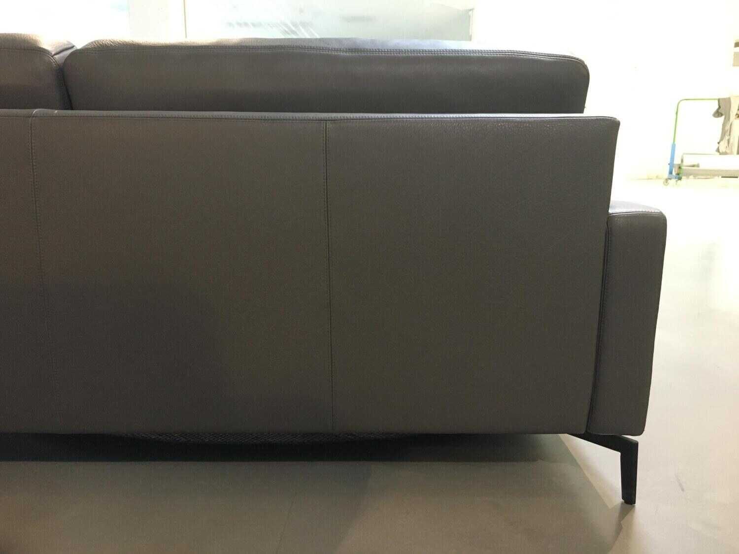 Violetta - Sofa Vita 14 Leder Kiowa 4/80 51 Nachtgrau PG 80 Füße Schwarz - 5