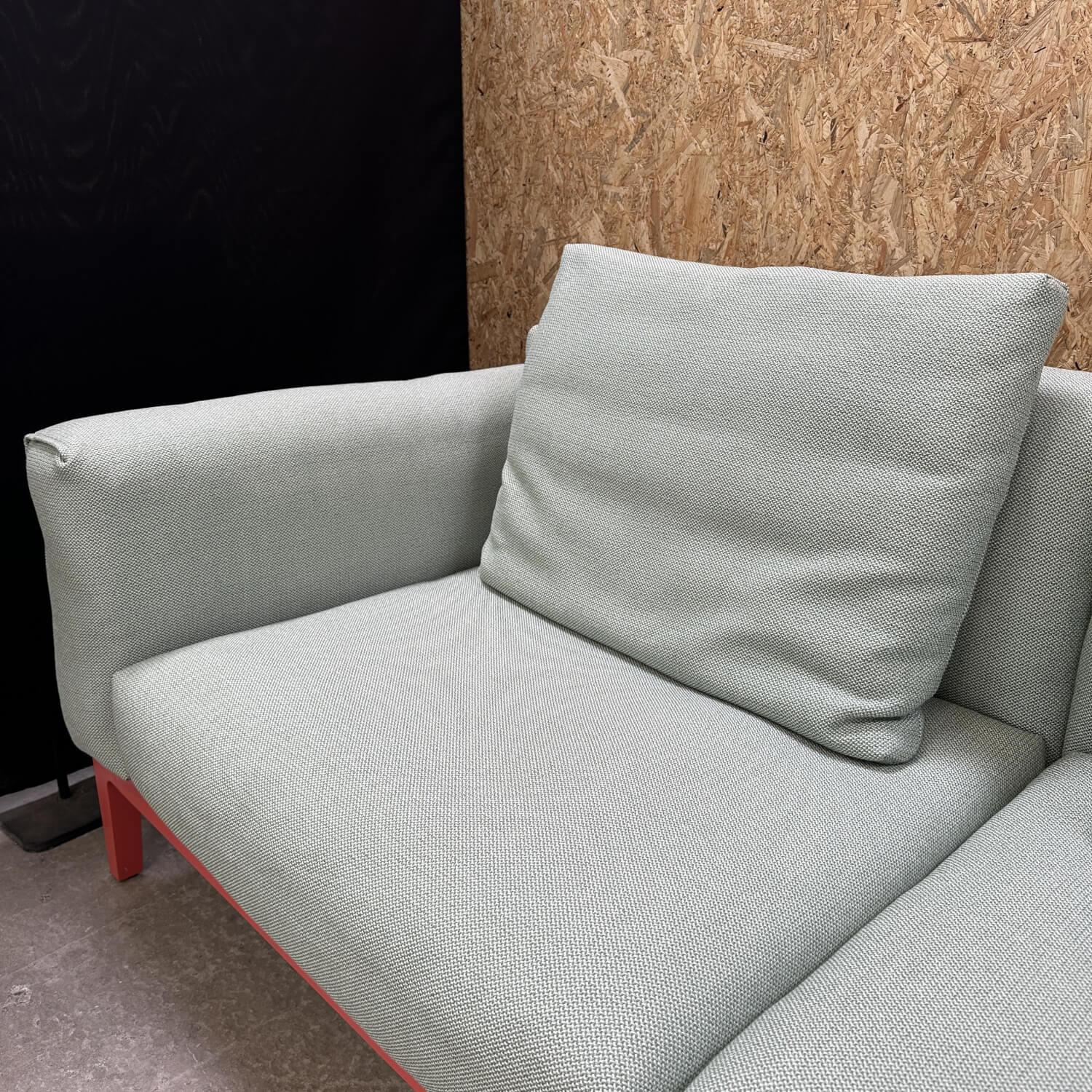 COR - Sofa Elm 22233 Stoff 10077 Hellgrün Gestell Massivholz Lackiert Flamingo Pink Rot - 4