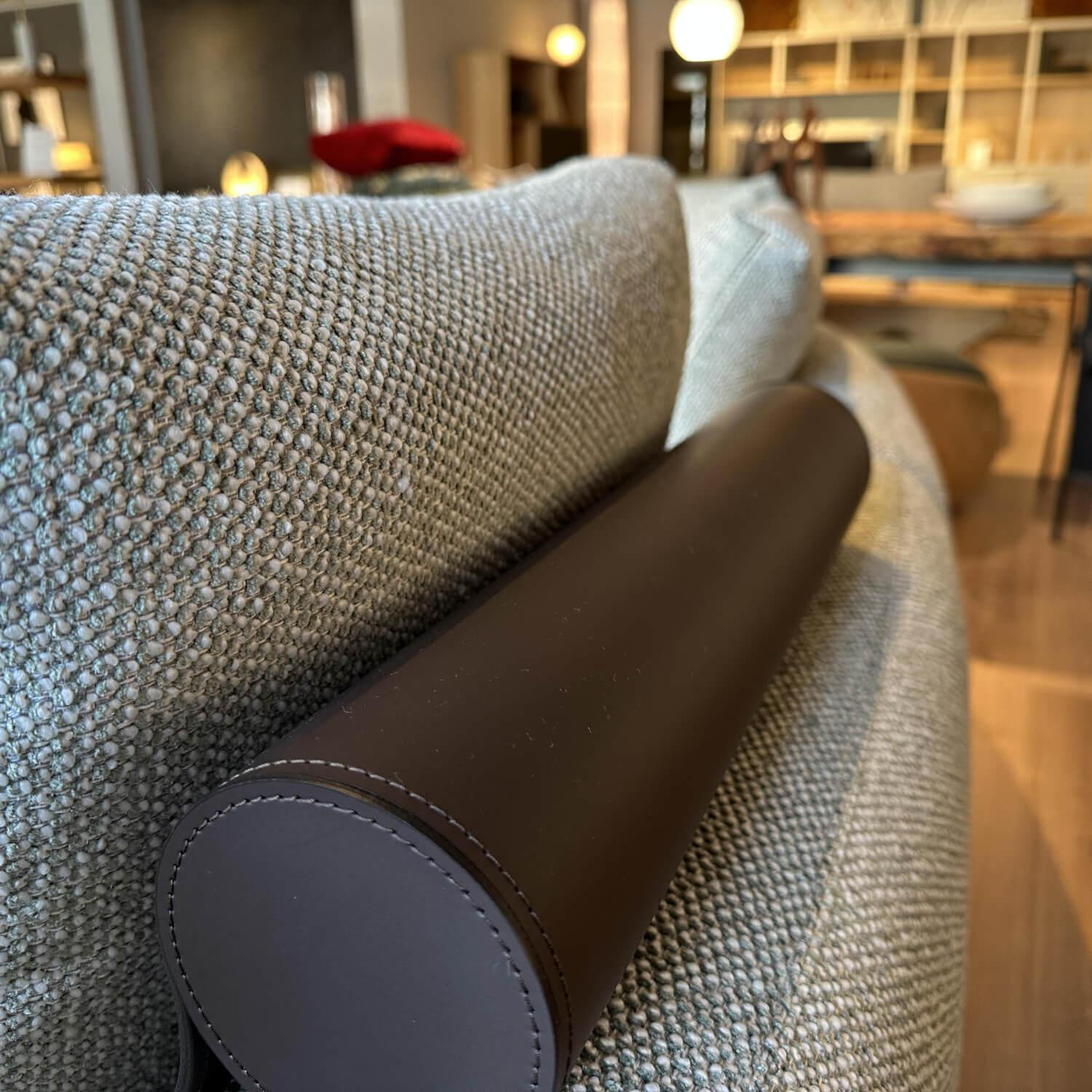 Walter Knoll - Ecksofa Maaru Stoff 40 Safire Sage Grün Grau Gestell Metall Bronze Matt mit Kissen - 5