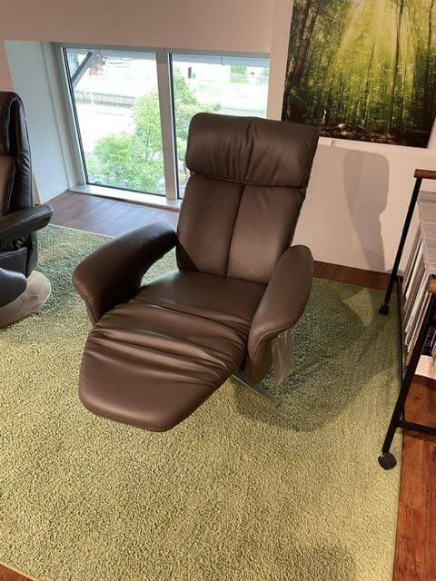 himolla - Sessel 8049 Leder Longlife 24 Schlamm Braun Gestell Sternfuß Metall Edelstahloptik Inkl. Elektr. Verstellfunktion - 3