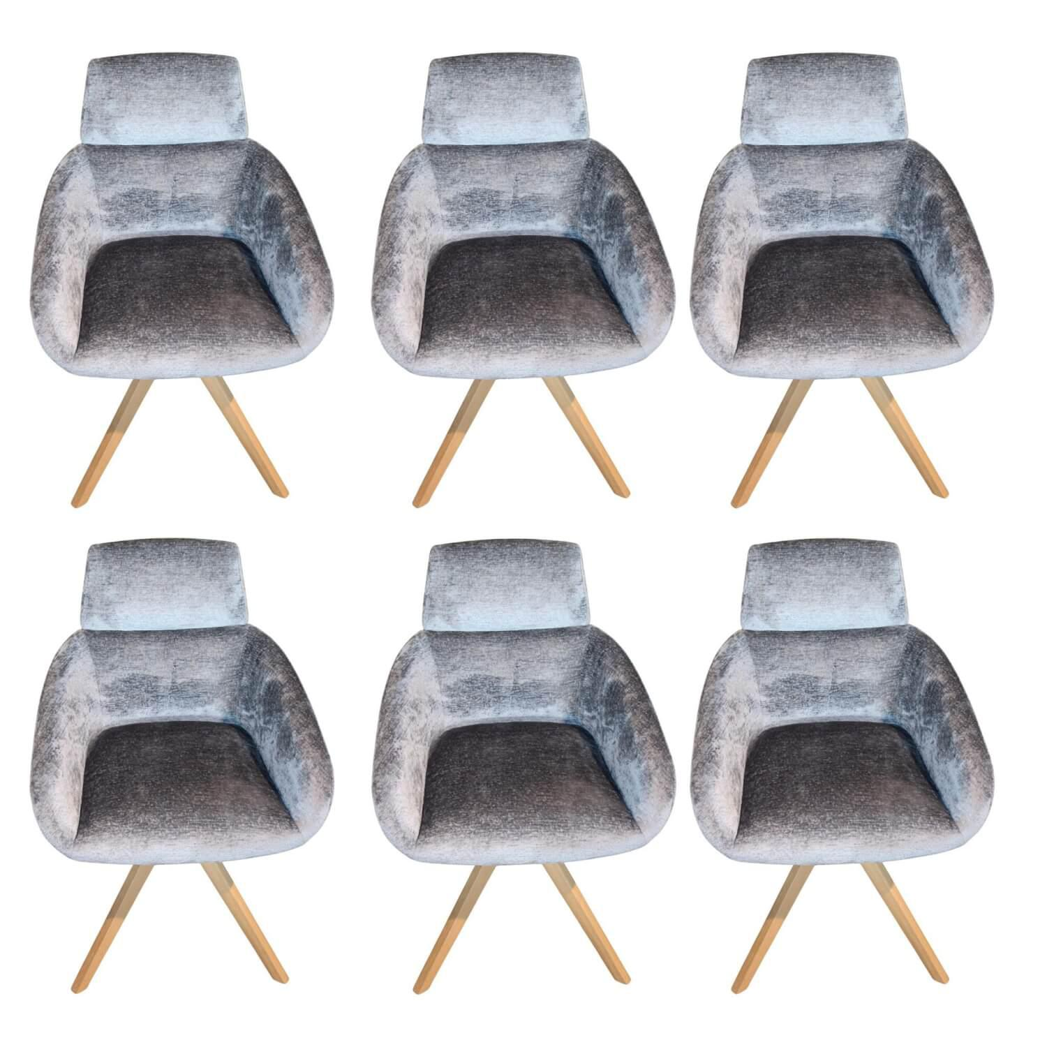 Venjakob - Stuhl Marleen Stoff Frankfurt Grau Gestell Wildeiche Geölt - 1