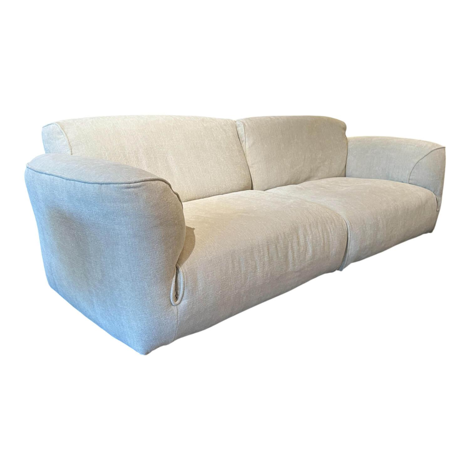 Edra - Sofa Grande Soffice Stoff Imperial T 8560 Beige Füße Mit Stoff Bezogen Rückenlehne Verstellbar - 1