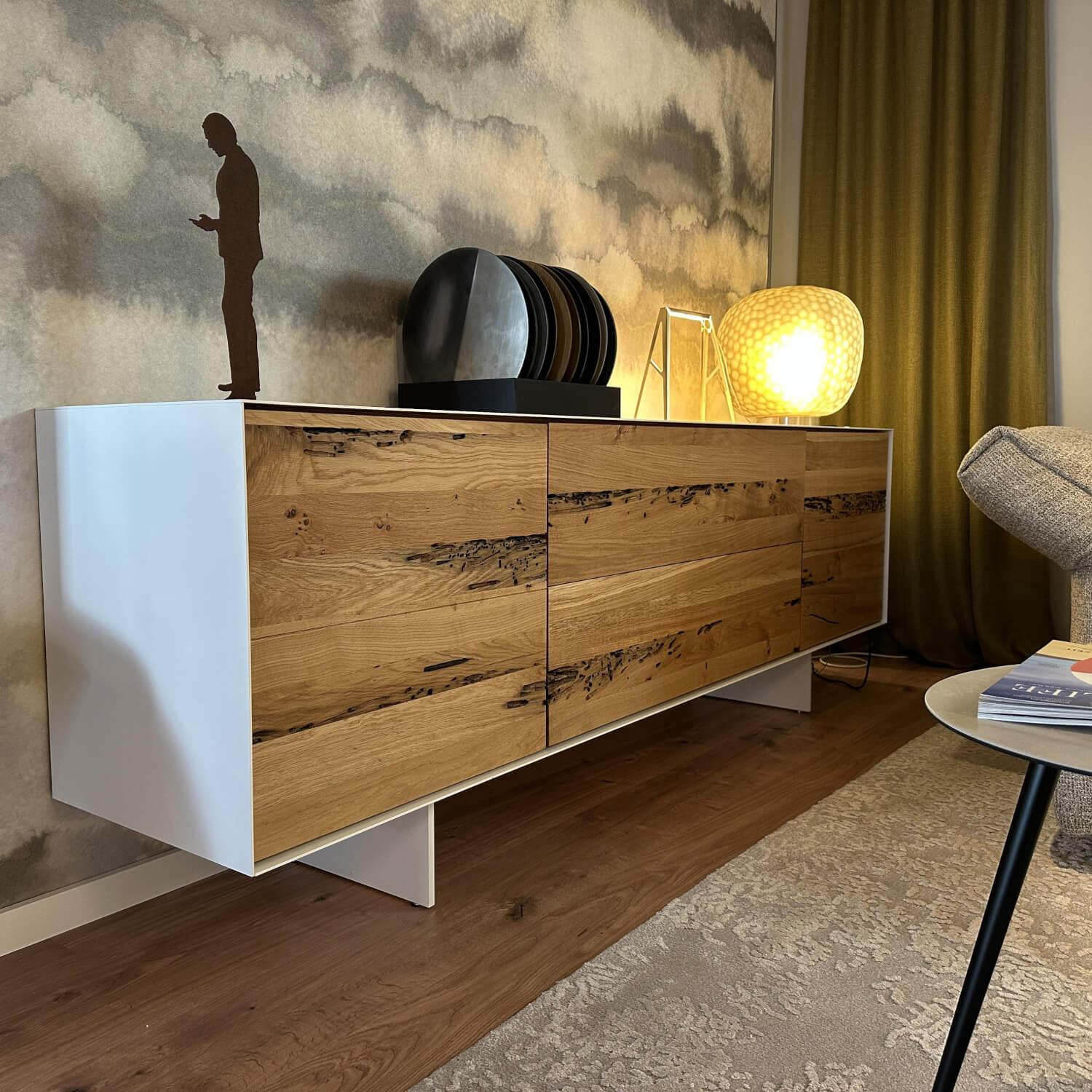 Riva1920 - Sideboard Rialto Fly Briccole Gewachst Korpus Eisen RAL9016 Verkehrsweiß - 9