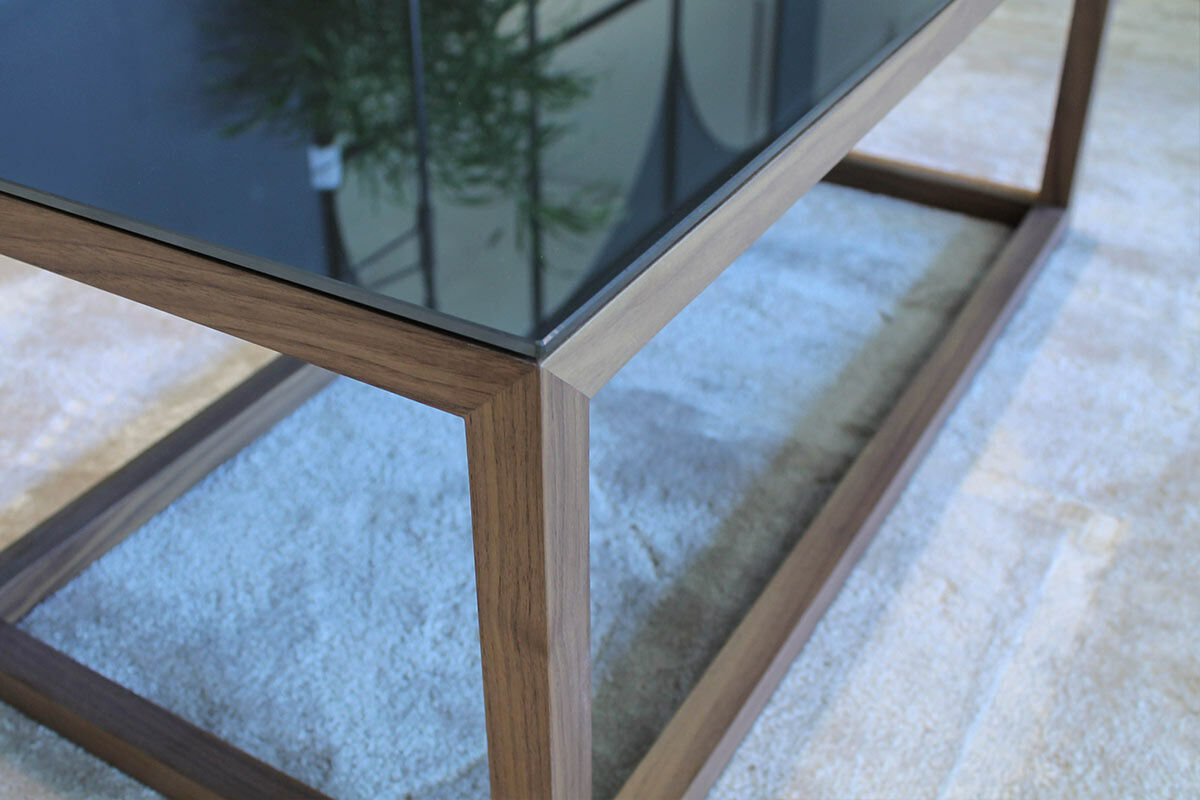 Cassina - Couchtisch 261 Note Nussbaum Kaffee Braunmit Spiegelglas - 6