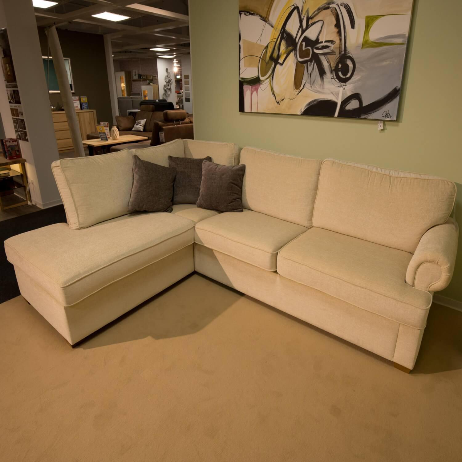 Natura - Eckgarnitur Brunswick Stoff Jennifer Basic Natur Füße Eiche Massiv Geölt Sitz Kaltschaum - 6