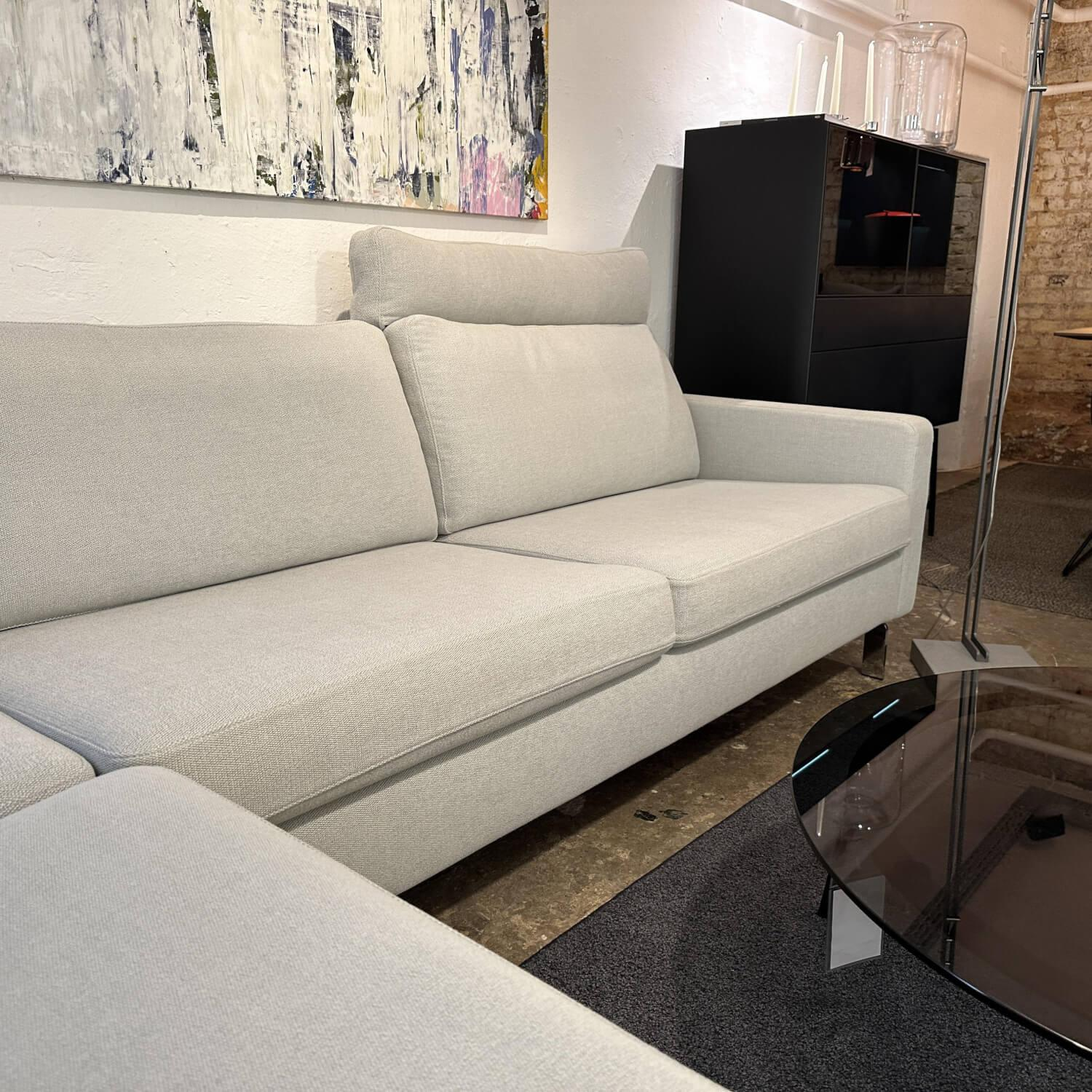 COR - Ecksofa Conseta Stoff 9124 Eisengrau Schmalfuß Verchromt - 7