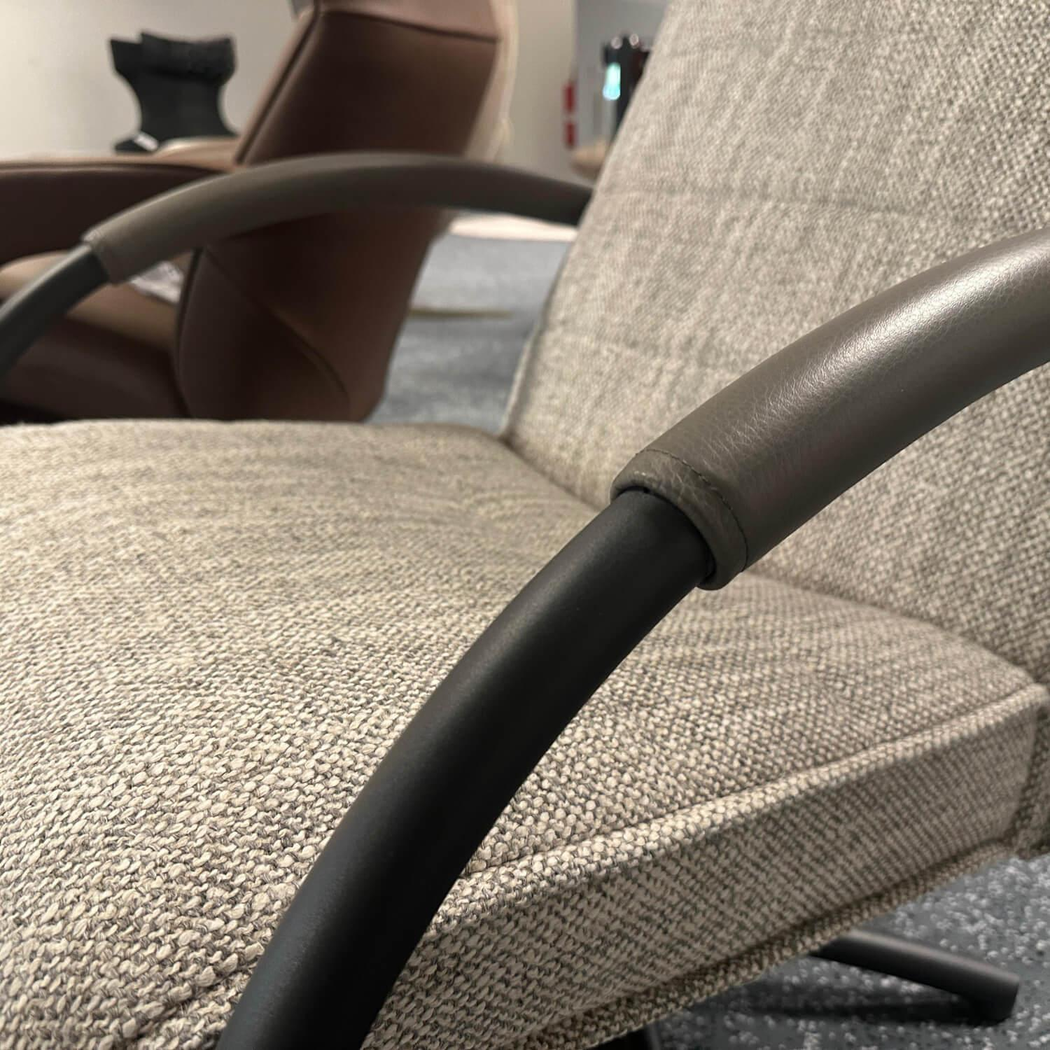 Jori - Relaxsessel Mensana JR 7260 Mono Move Medi Stoff Dodo C0207 Creme Hellgrau Meliert 5 Sternfuß Dunkelgrau Lackiert - 5