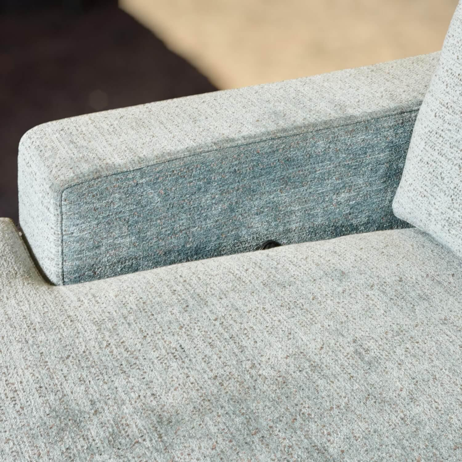 Bielefelder Werkstätten - Ecksofa Inspiration Stoff France BW1754 151 Blau Grau Füße Holz Braun Mit Nackenbügel Und Funktionskissen - 2