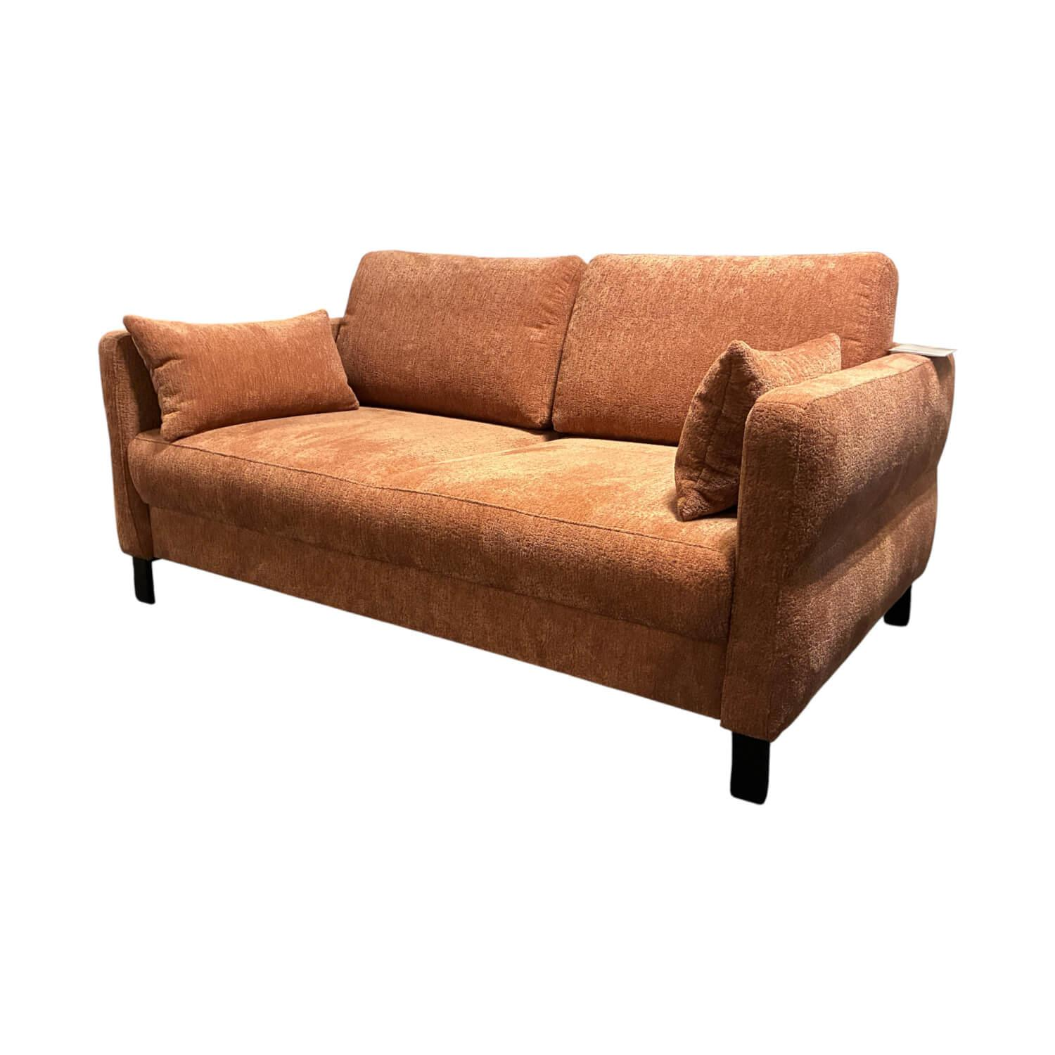Restyl - Schlafsofa LS23 Igris Dolly Stoff 2 7042 Braun Orange Füße Metall Schwarz Inklusive Nierenkissen - 1