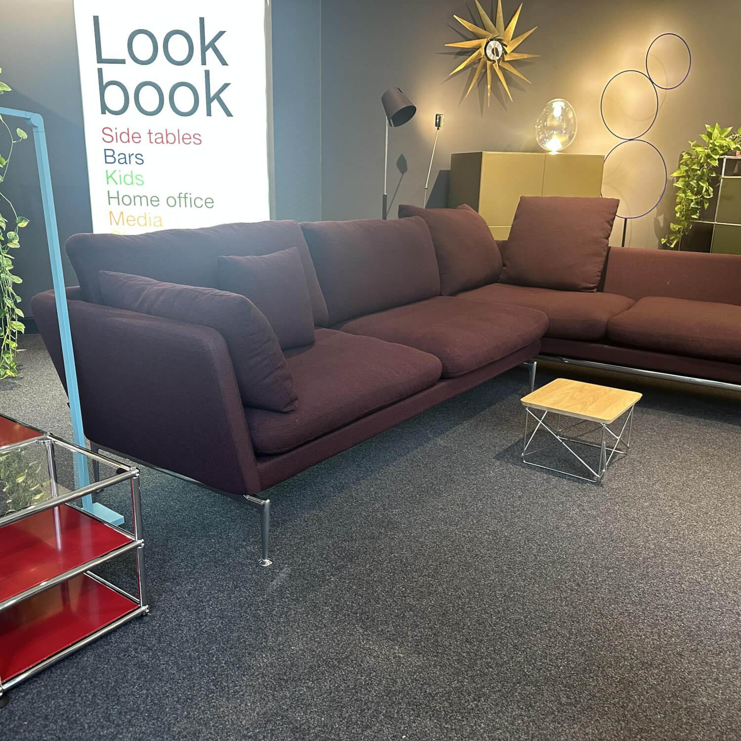 Vitra - Ecksofa Suita Stoff Kvadrat Vidar 0693 Rot Gestell Aluminium Poliert Inklusive Kissen - 4