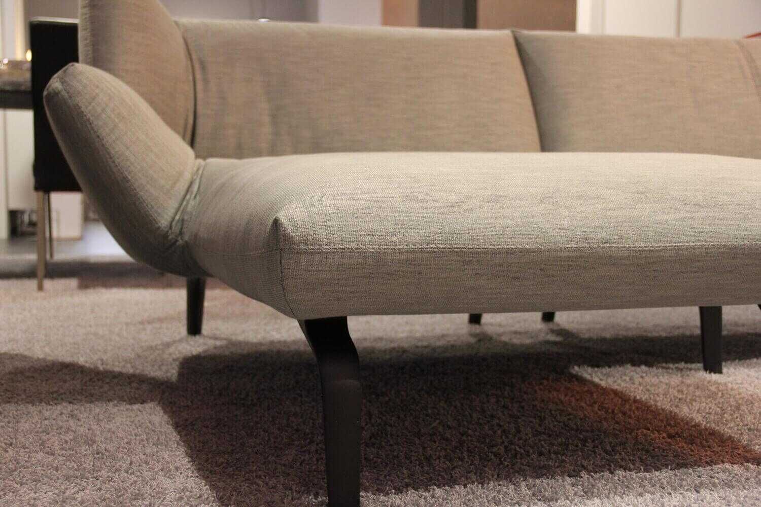 Leolux - Ecksofa Devon Stoff 23185 Fay 85 Surf Grau Grün Fuß Epoxy Granit Matt - 3